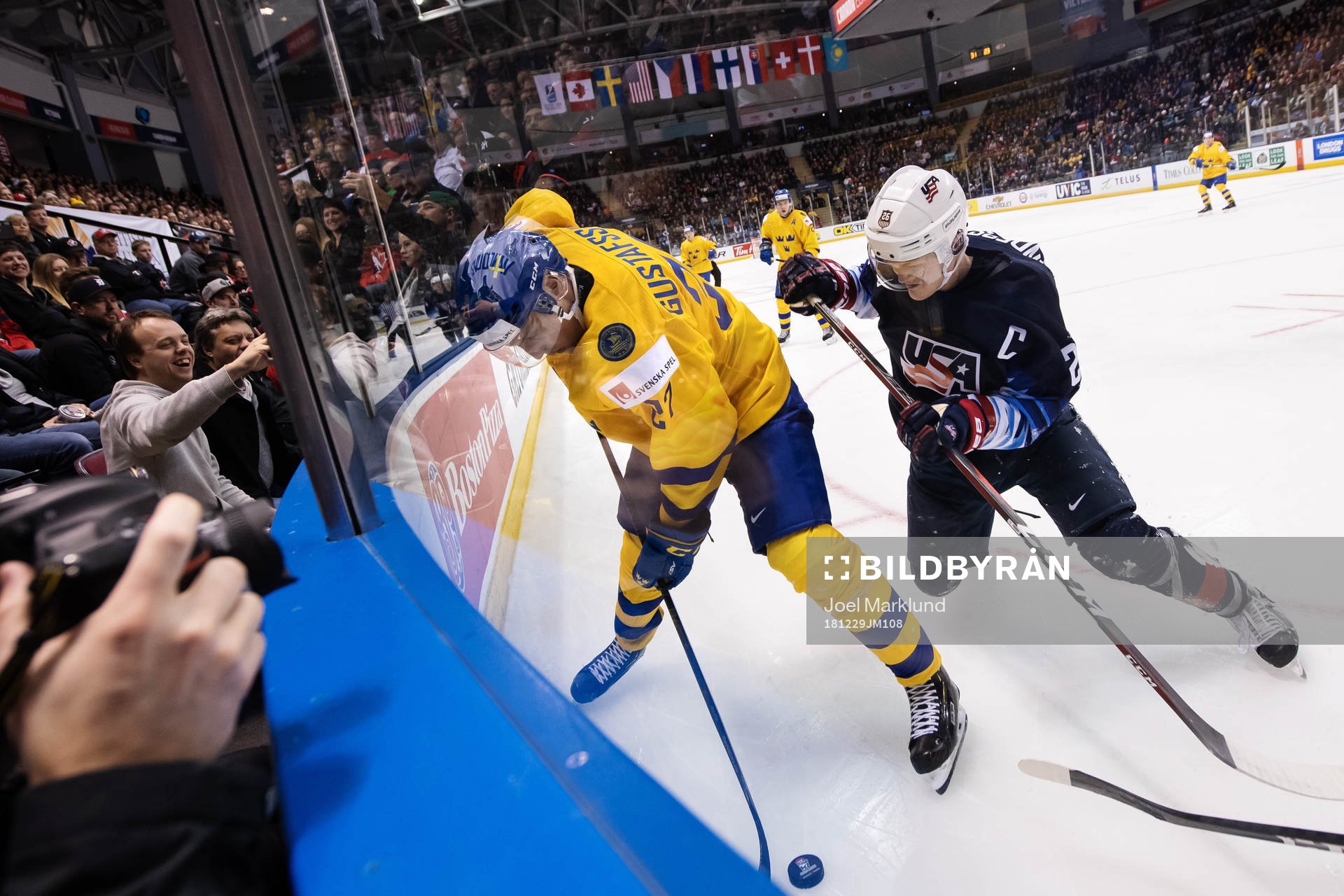 David Gustafsson of Sweden in action against Mikey Anderson