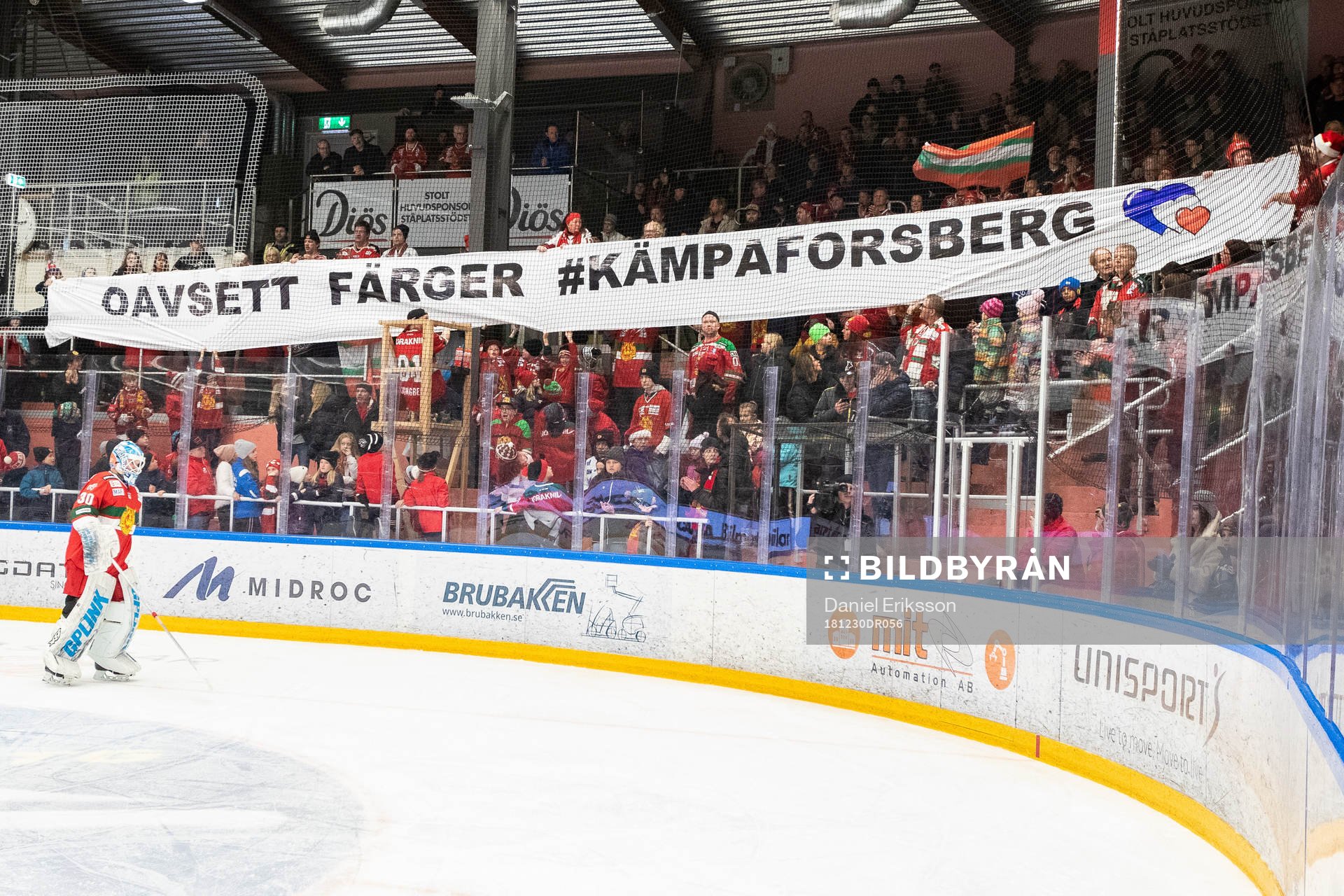 TIFO för Leksands Tobias Forsberg i Jalas Arena av Moras