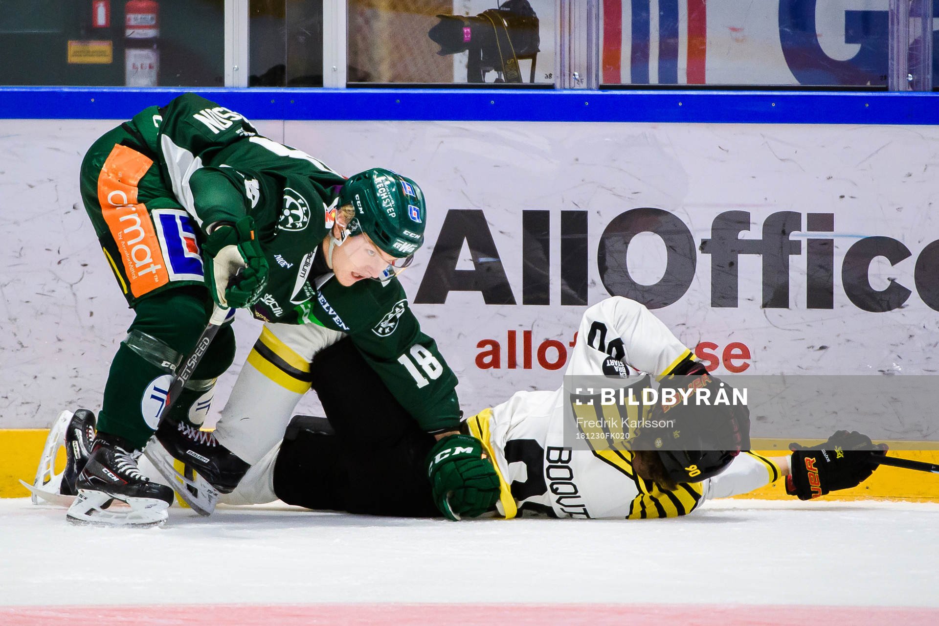 Färjestads Axel Ottosson och Brynäs Jesper Boqvist