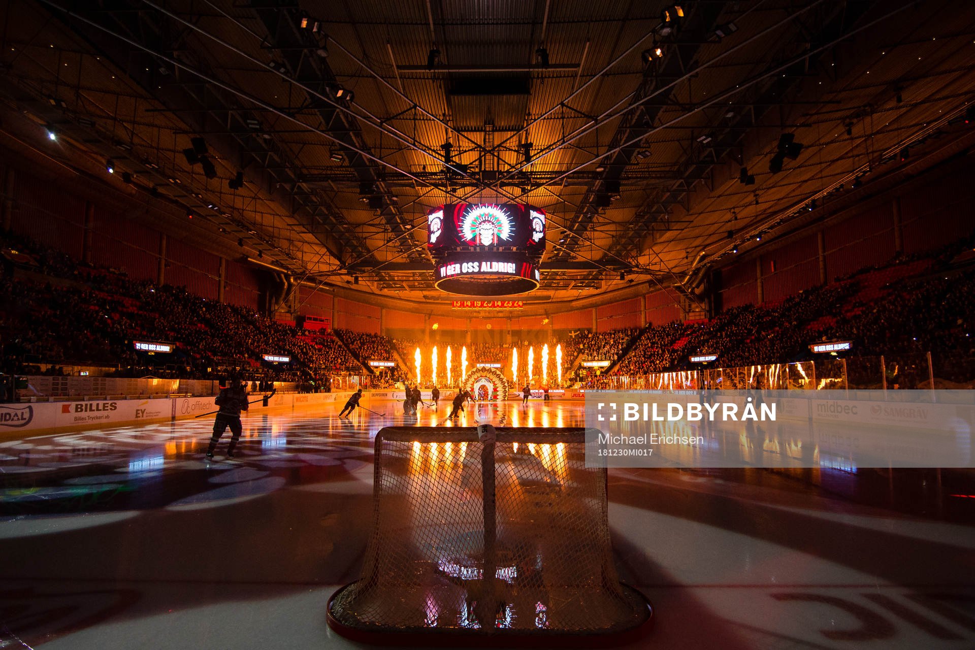 Frölundas intro innan ishockeymatchen i SHL mellan