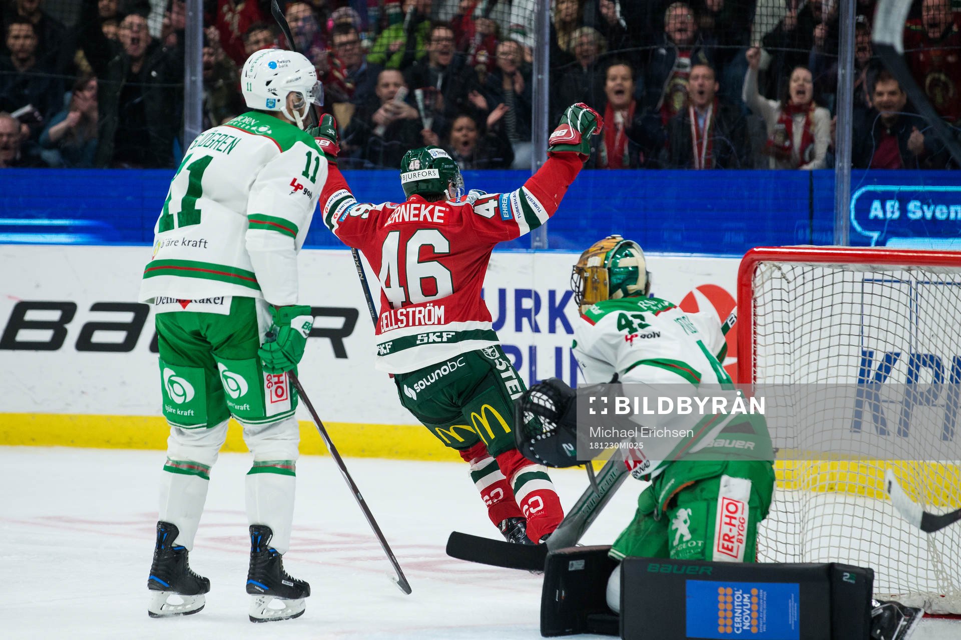 Frölundas Oliwer Fjellström jublar