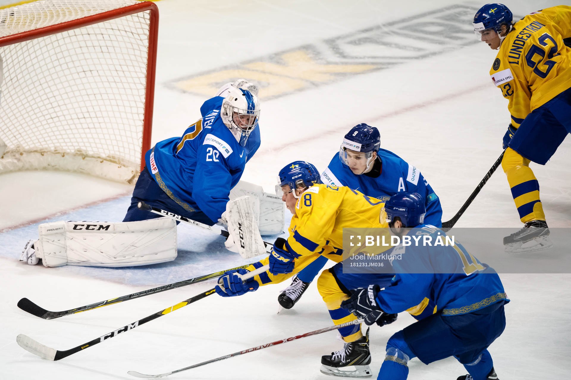 Goaltender Denis Karatayev, Valeri Orekhov and Sayan