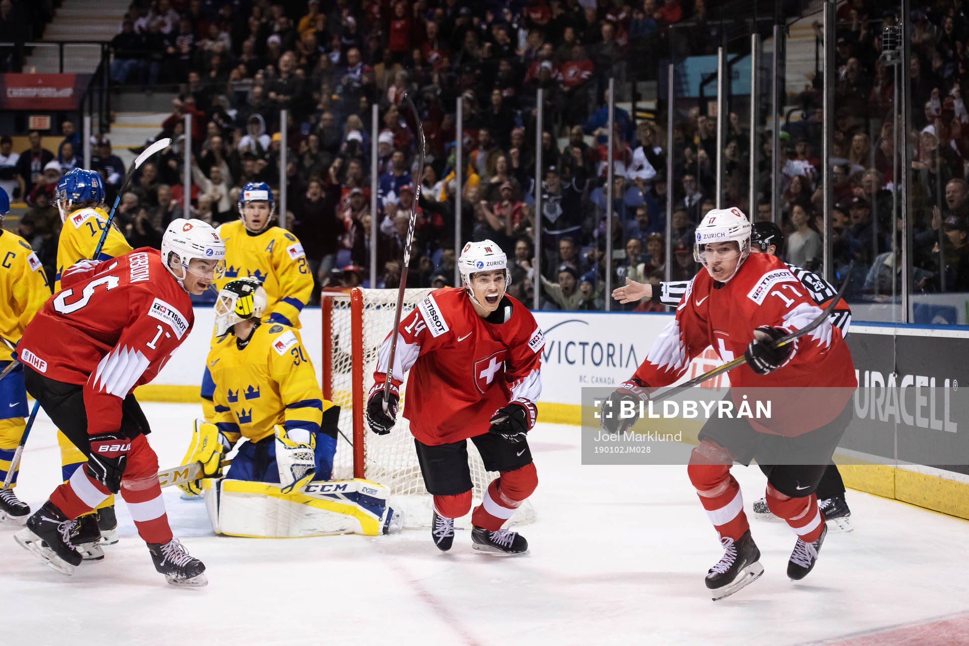 Matthew Verboon, Sandro Schmid and Luca Wyss of Switzerland