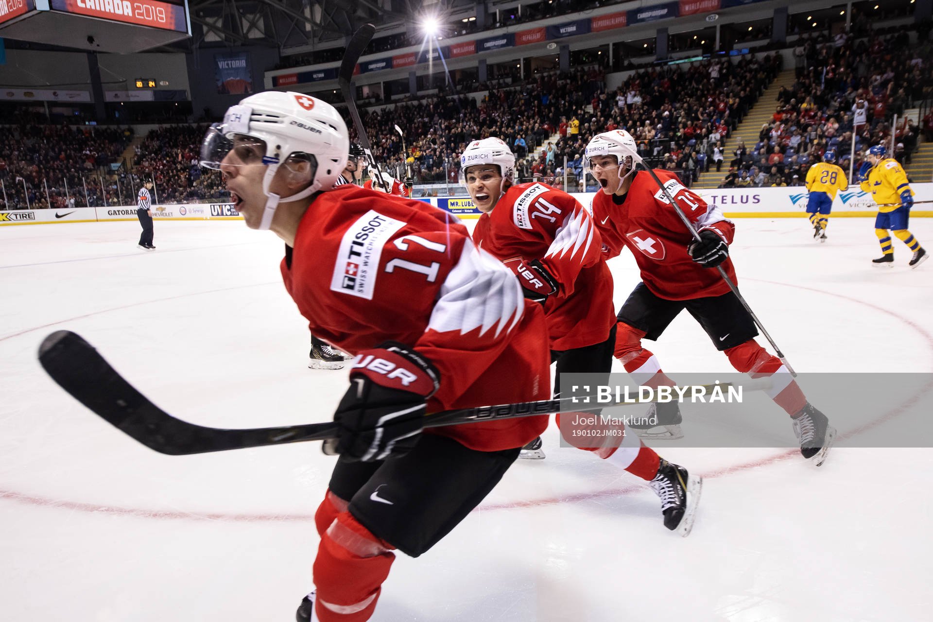 Luca Wyss, Sandro Schmid and Matthew Verboon of Switzerland