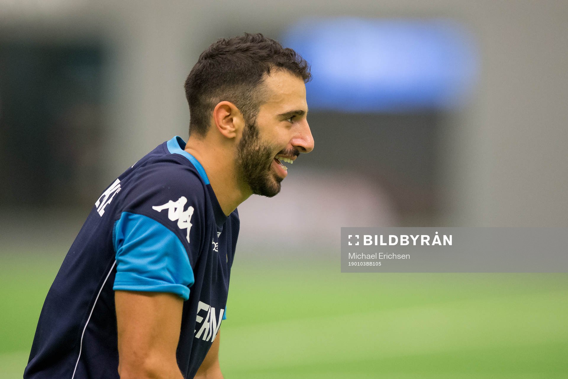 IFK Göteborgs André Calisir under en träning med IFK Göteborg den 3 januari 2019 i Göteborg.