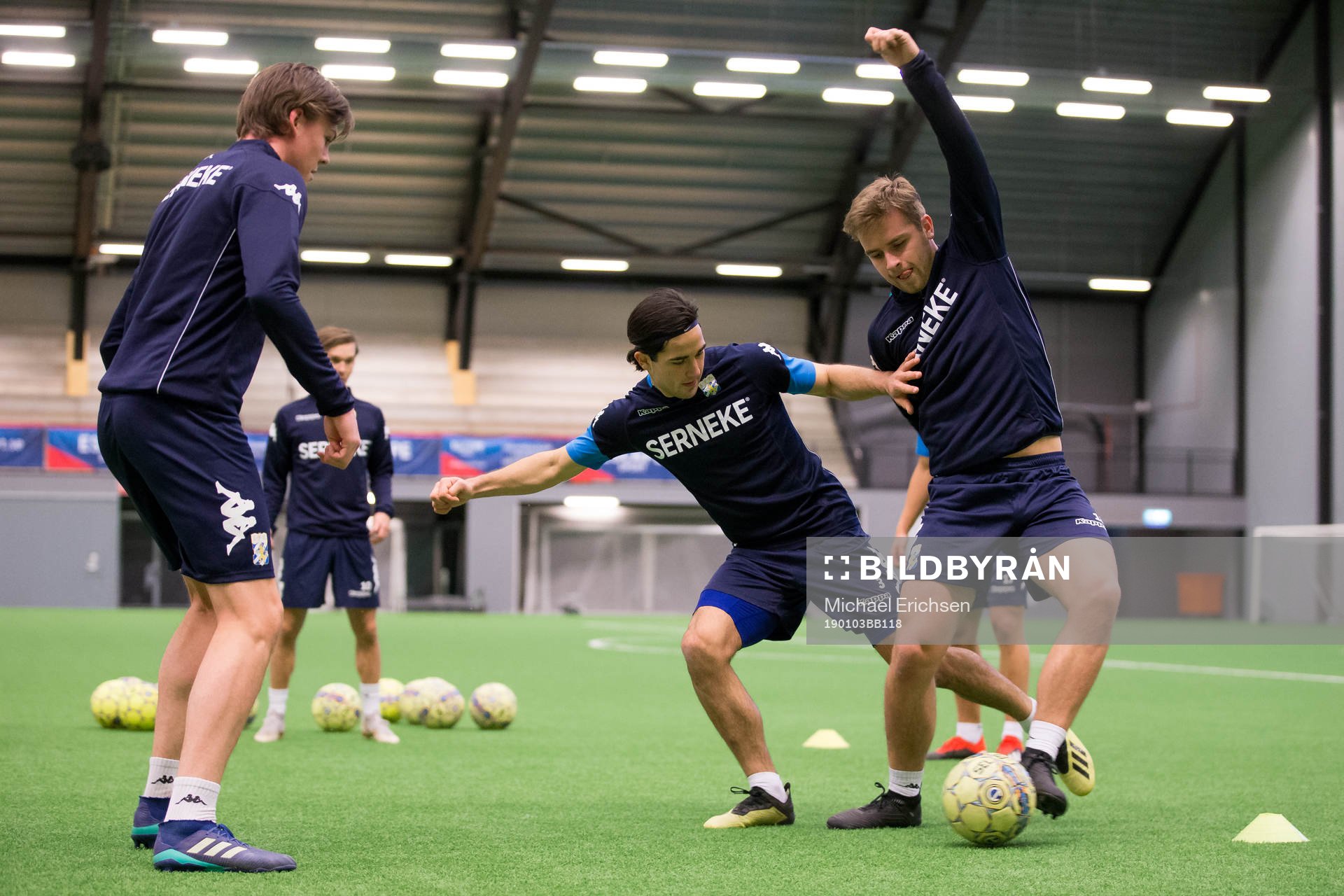 IFK Göteborgs Jake Weisbrod och Benjamin Nygren under en träning med IFK Göteborg den 3 januari 2019 i Göteborg.