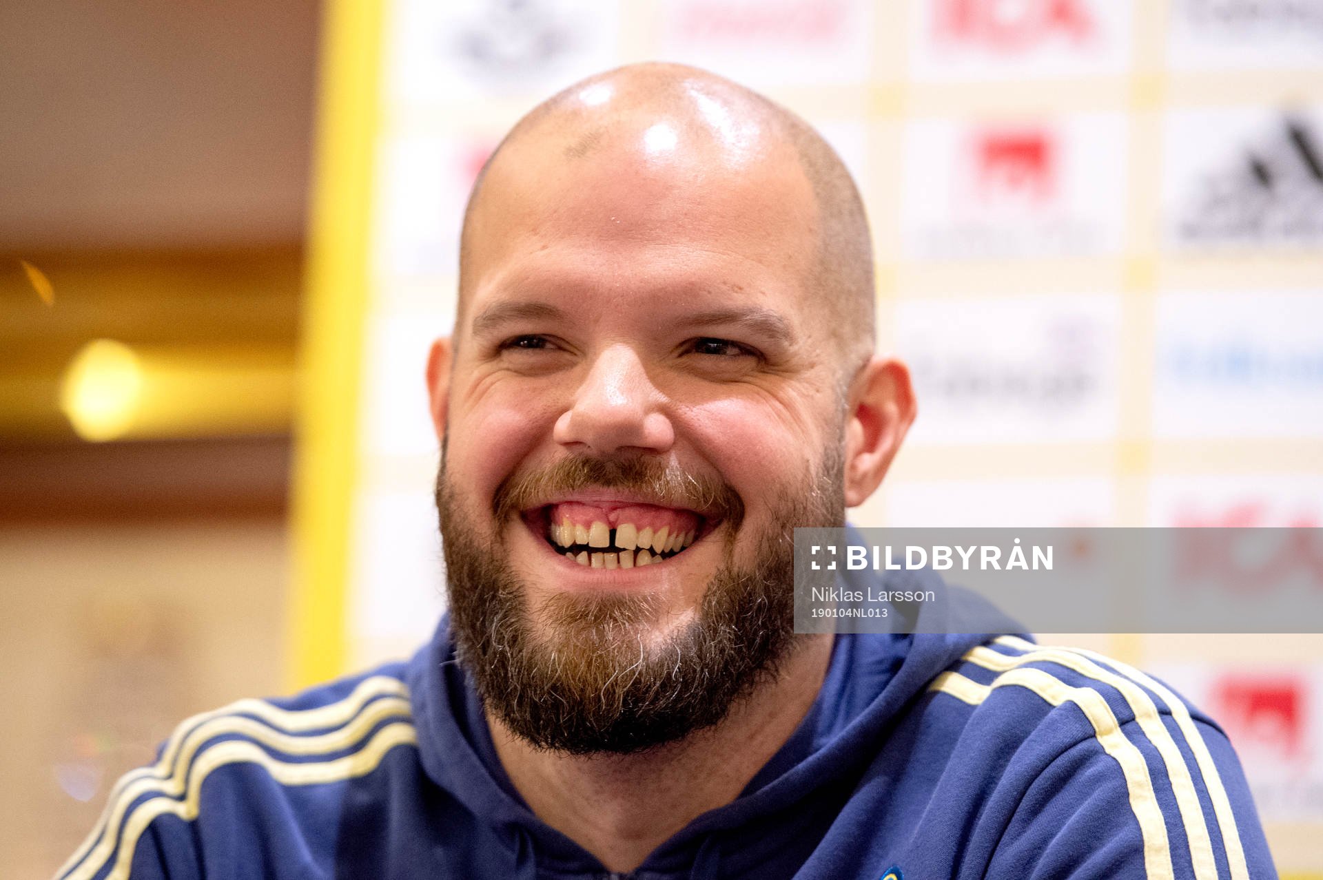 Sweden team press manager Jakob Kakembo Andersson