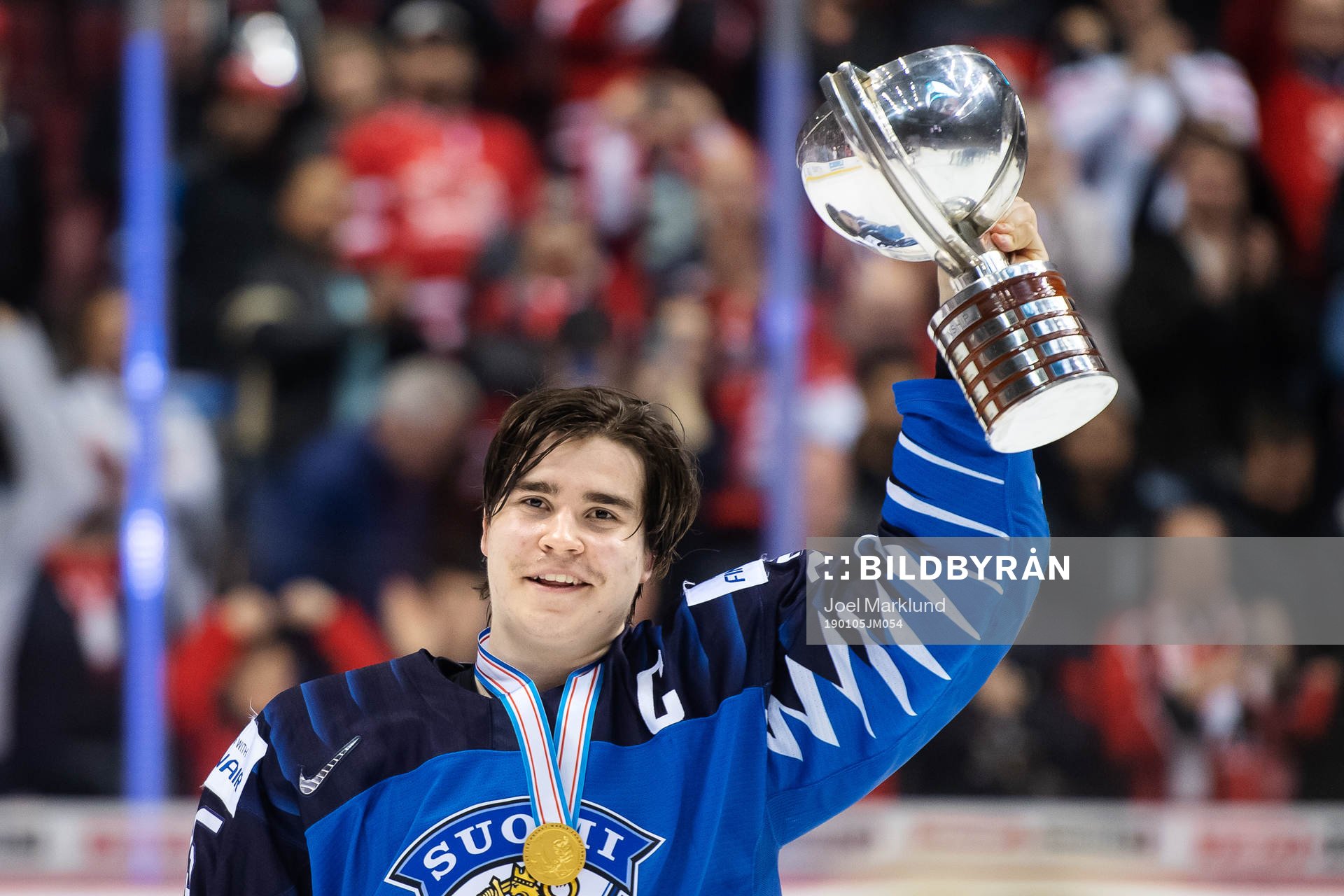 Aarne Talvitie of Finland celebrates with the winner's