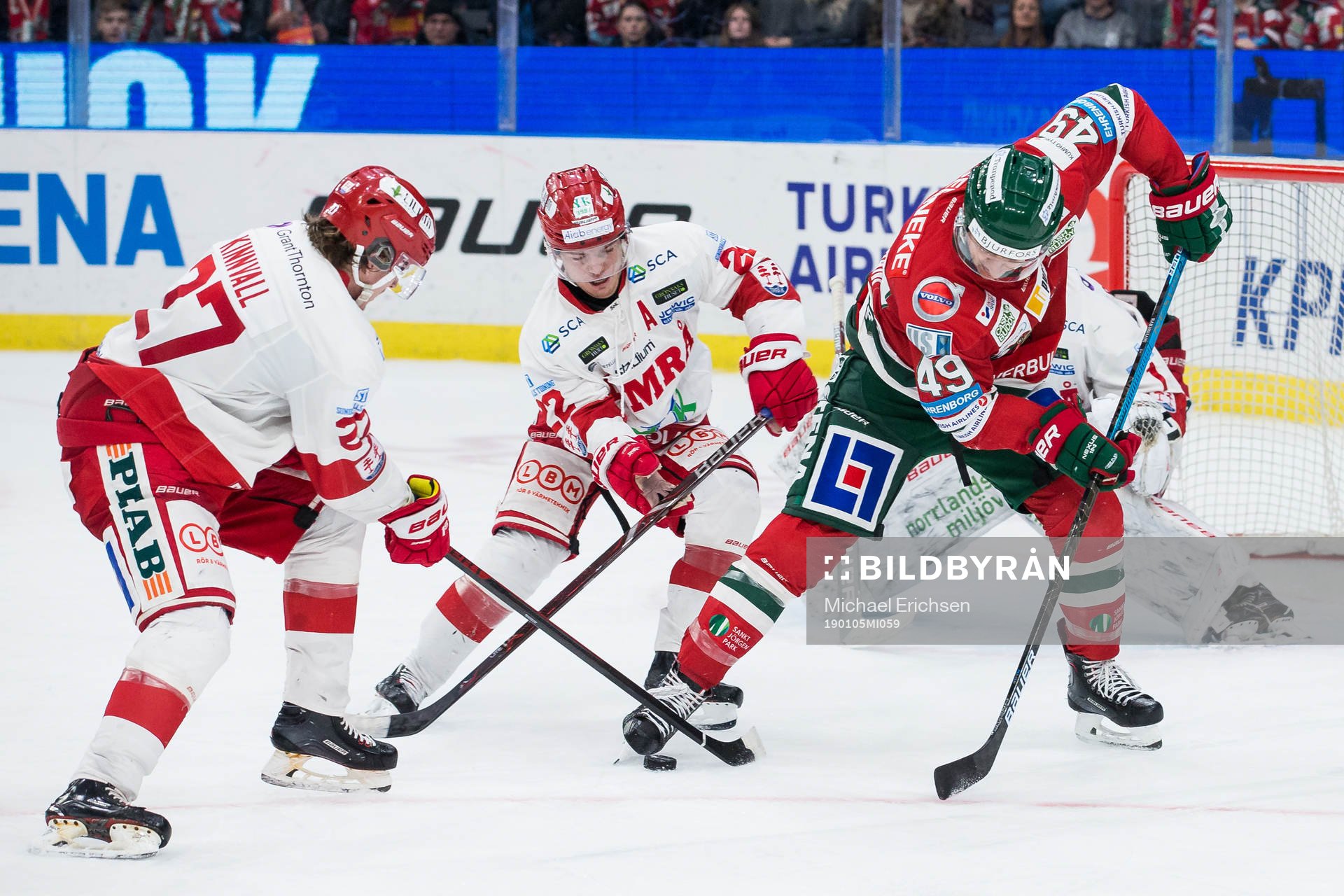 Timrås Johannes Kinnvall och Emil Berglund mot Frölundas