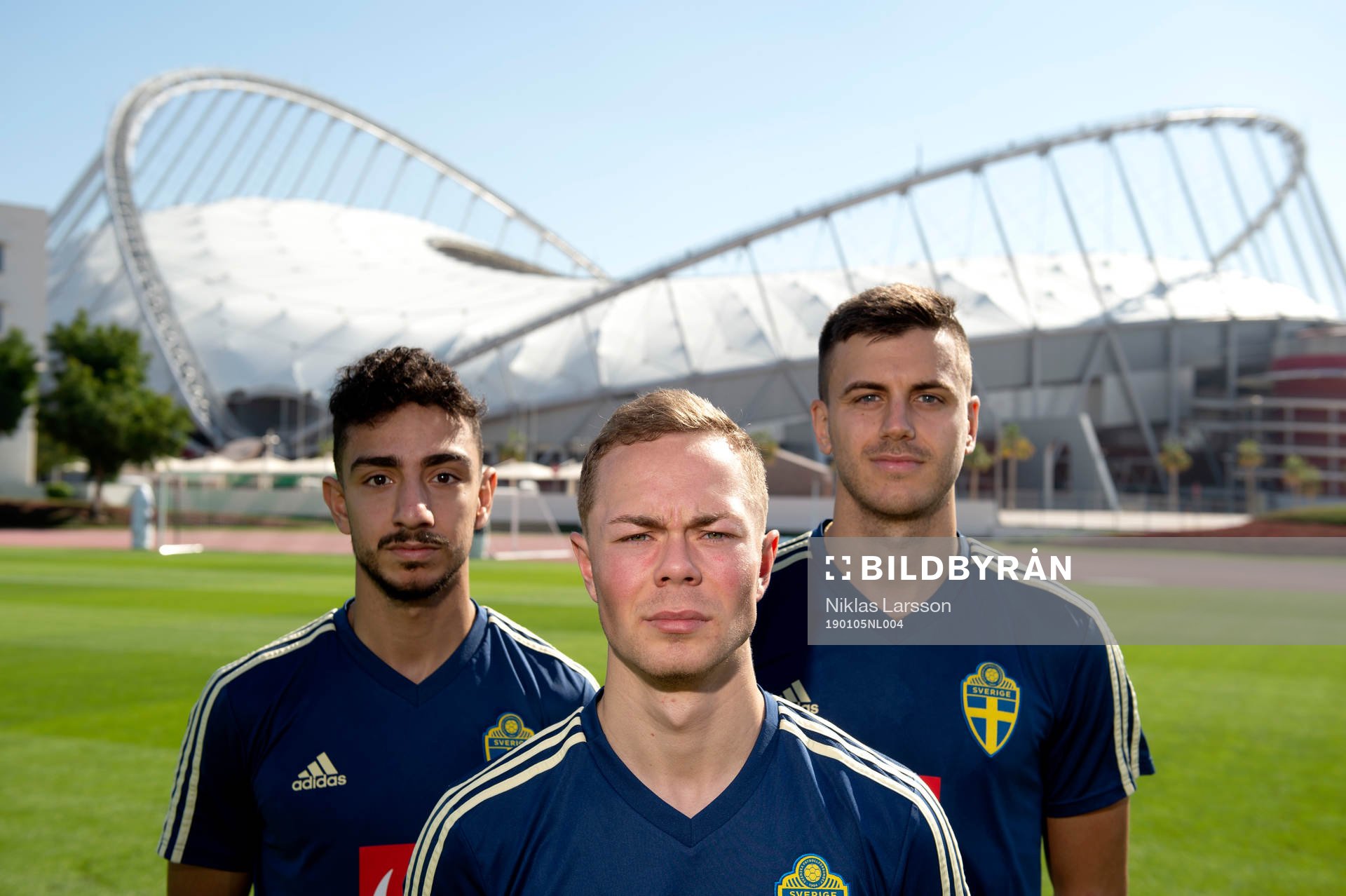 Sweden's and Häcken players Adam Andersson, Daleho