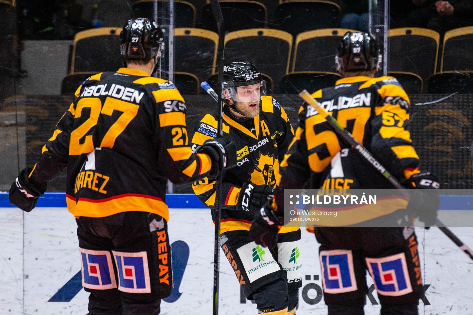 Skellefteås Robin Alvarez, Oscar Möller och Emil Djuse