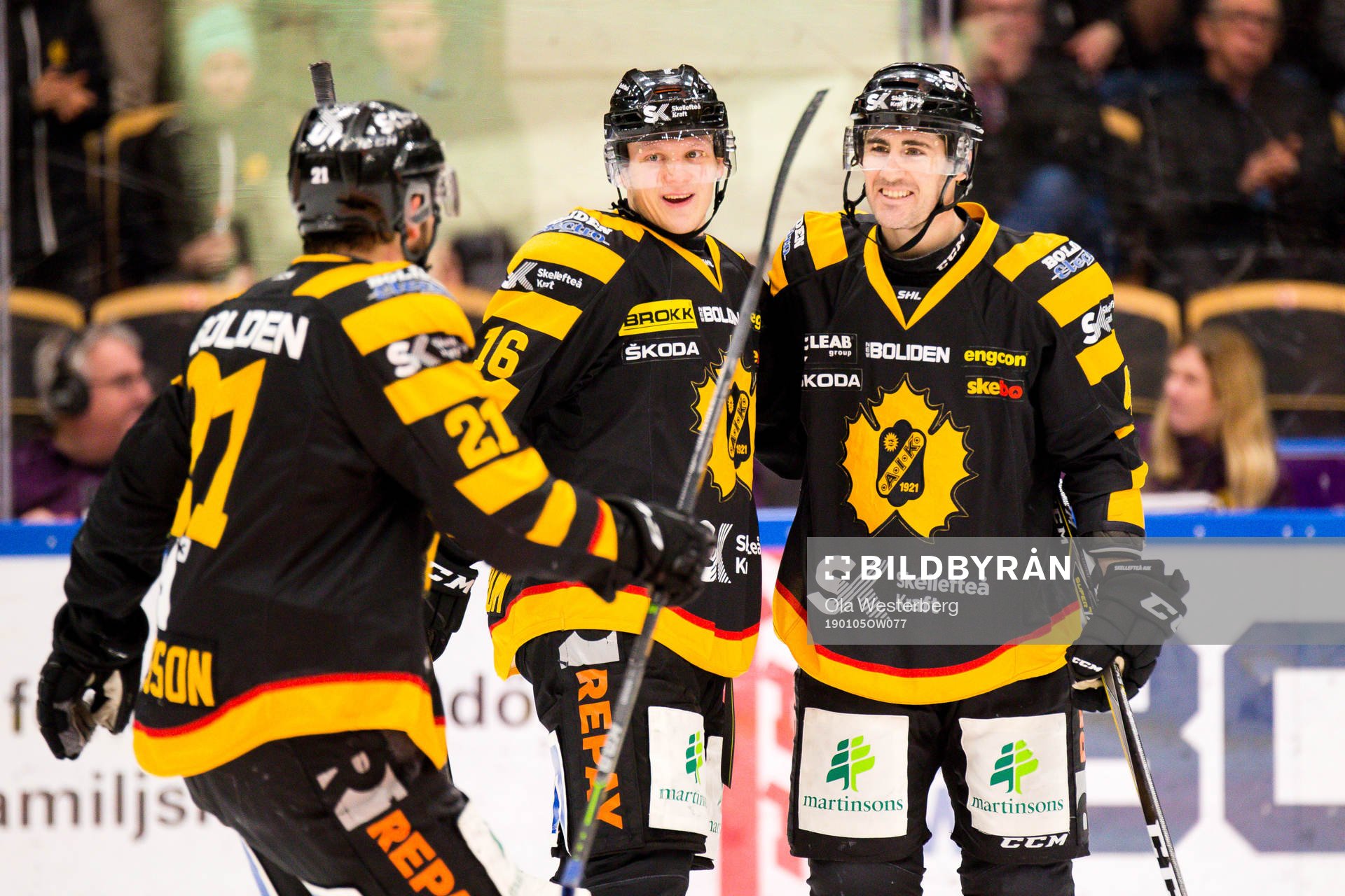 Skellefteås Jimmie Ericsson , Linus Lindström och Bud