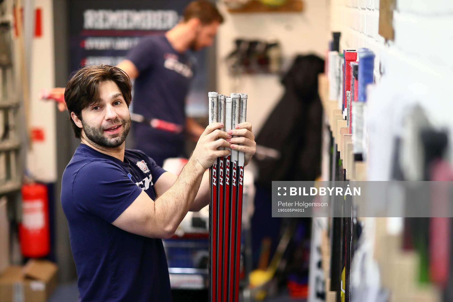 Linköpings Joe Whitney före ishockeymatchen i SHL mellan