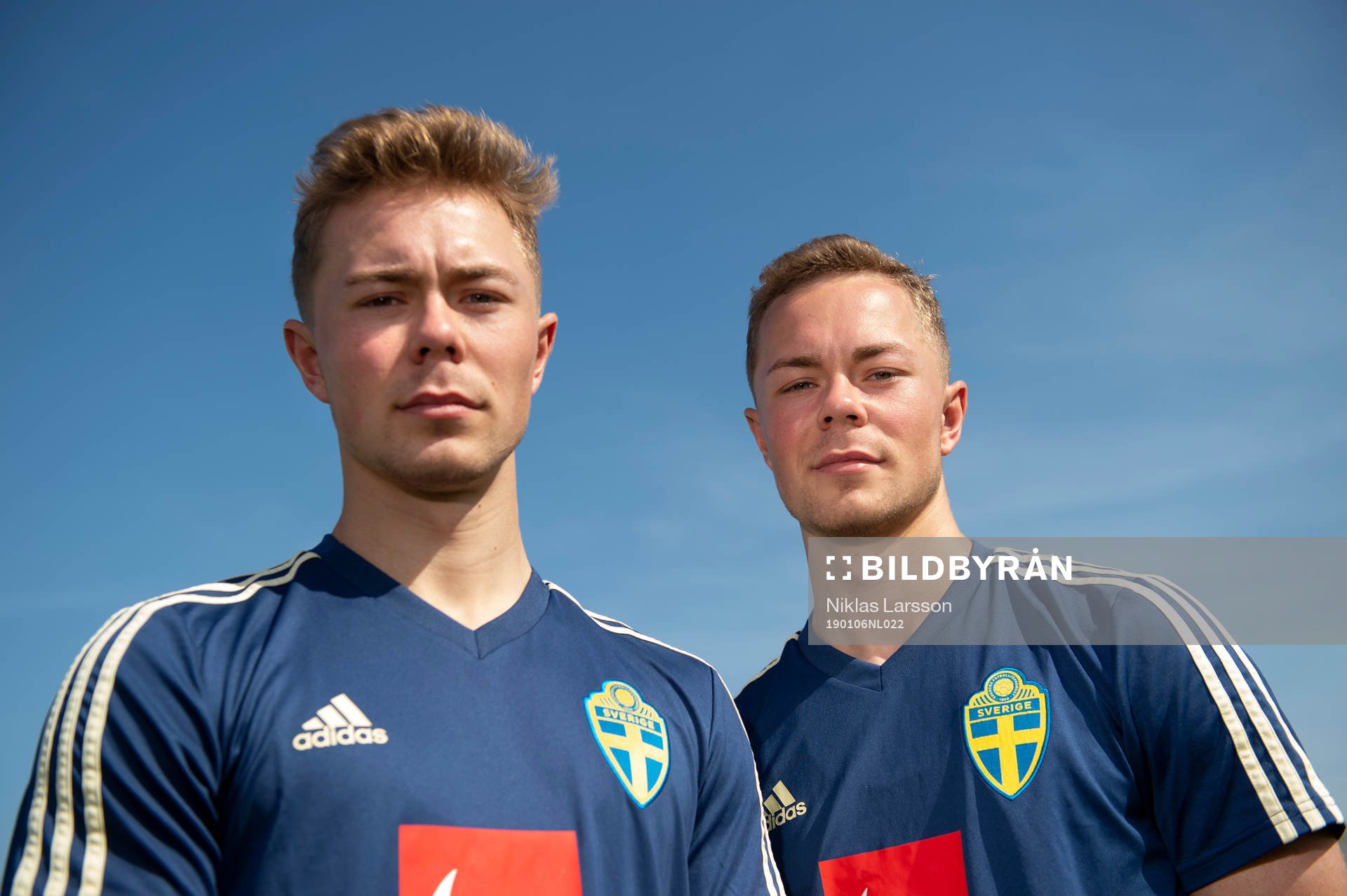 Sweden's Joel Andersson and Adam Andersson during a training session on January 6, 2019 in Doha.