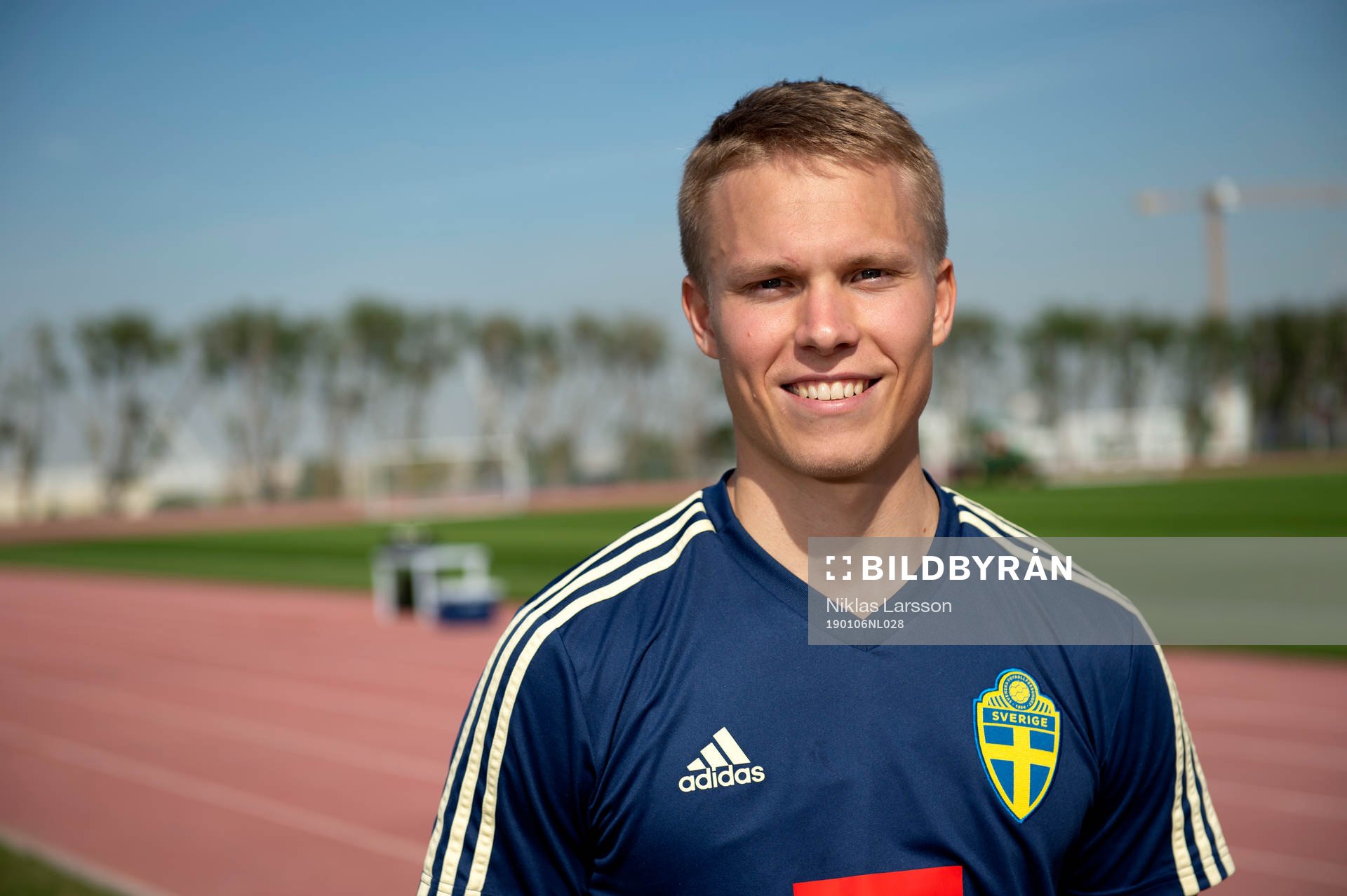 Sweden's Jonathan Augustinsson during a training session on January 6, 2019 in Doha.