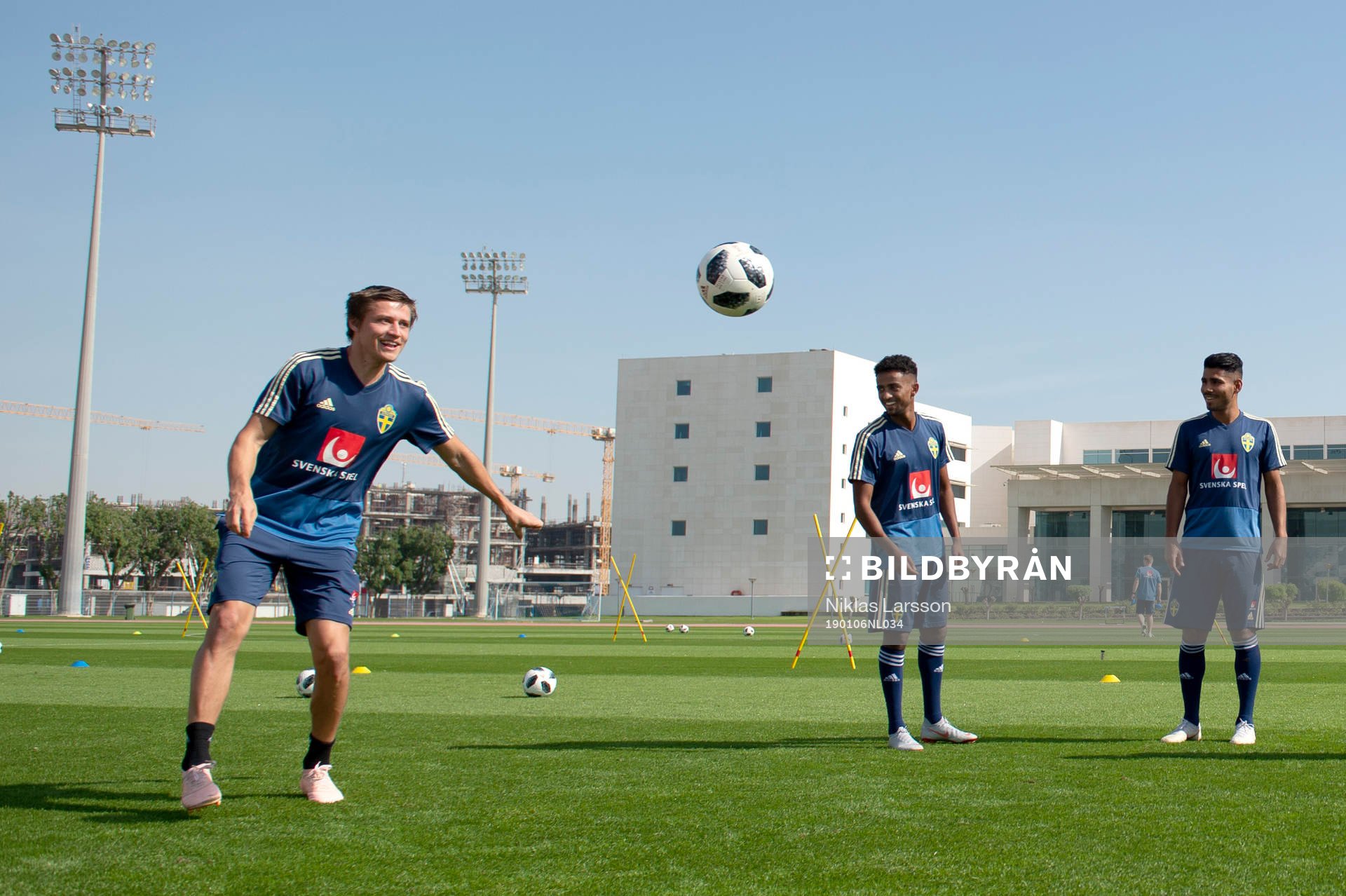Sweden's Simon Thern, Tesfaldet Tekie and Hosam Aiesh