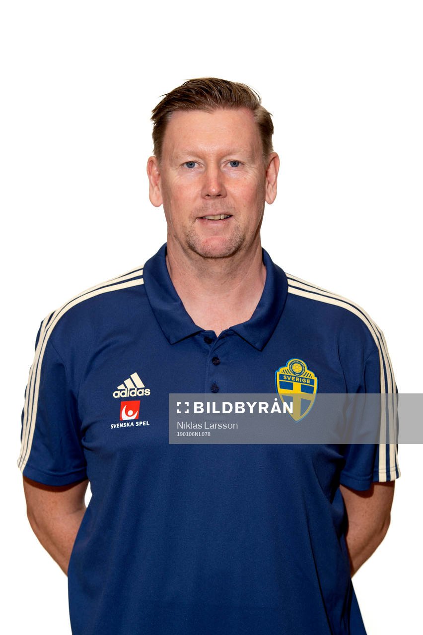 Sweden's assistant coach Peter Wettergren poses for a