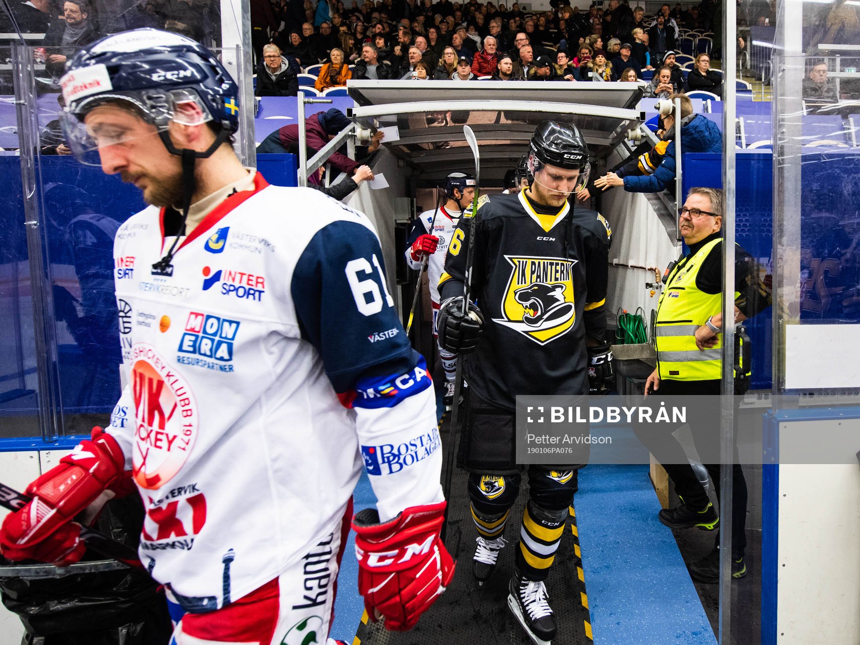 Västerviks Emil Wahlberg och Panterns Martin Janolhs på