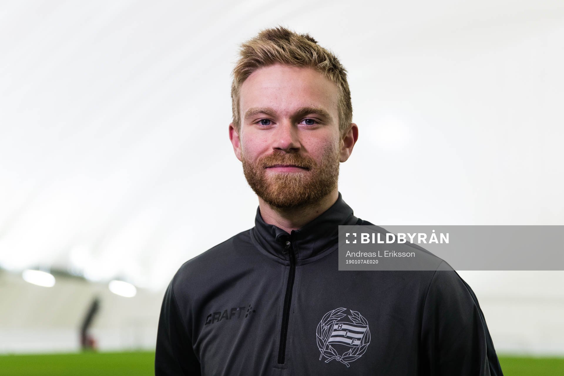 Dennis Widgren poserar för ett porträtt efter en träning med Hammarby den 7 januari 2019 i Stockholm. 