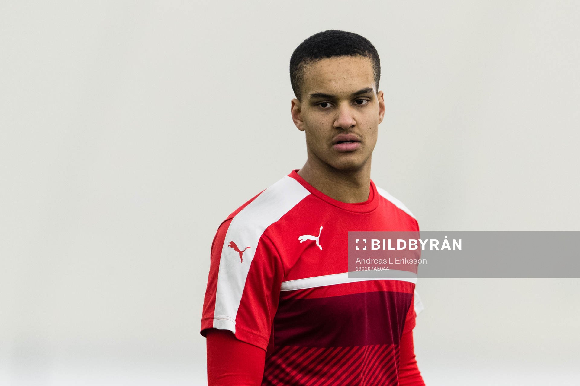 Målvakt Oliver Nnonyelu Dovin under en träning med Hammarby den 7 januari 2019 i Stockholm. 