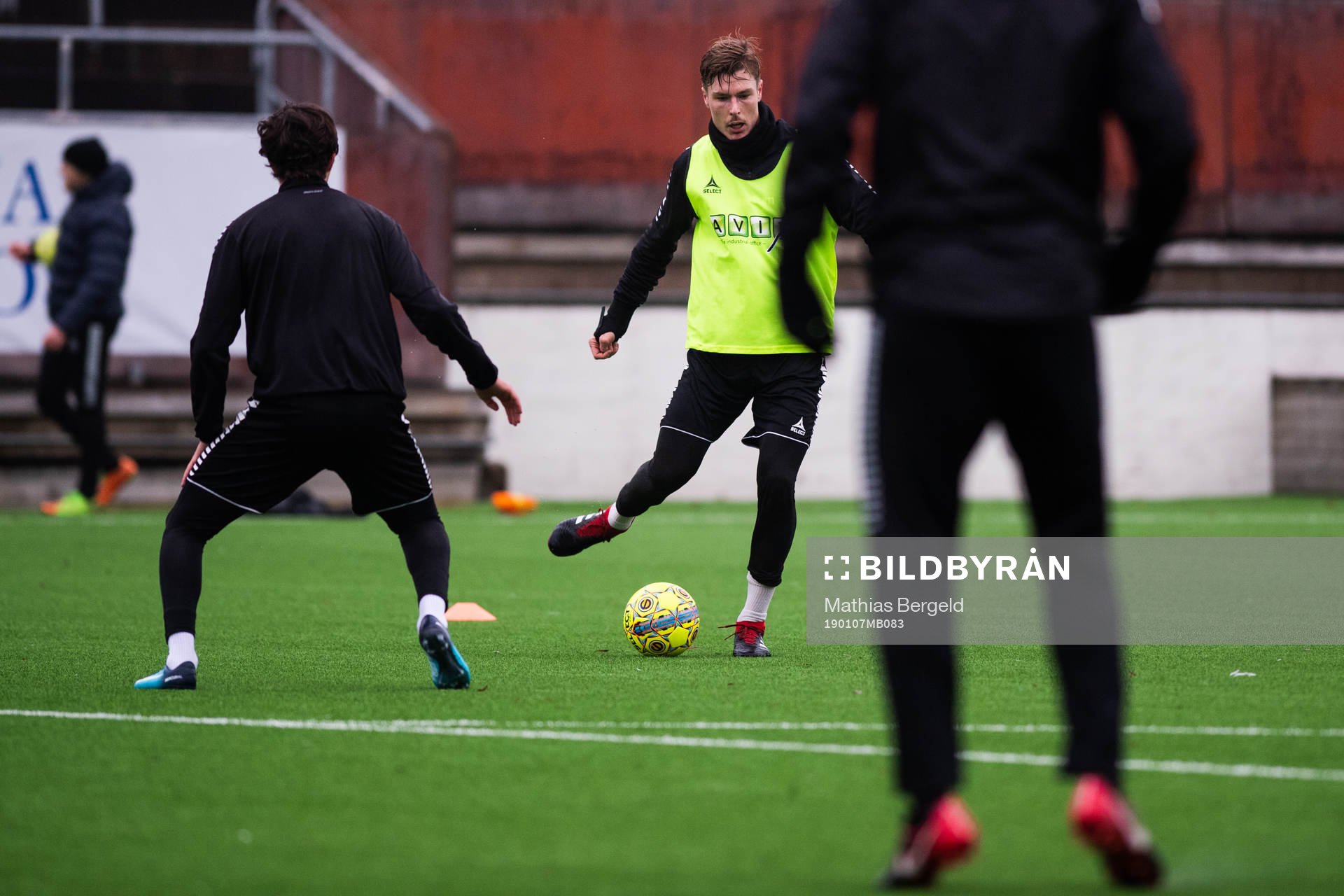 Marcus Bergholz under en träning med superettanlaget Gais den 7 januari 2019 i Göteborg.