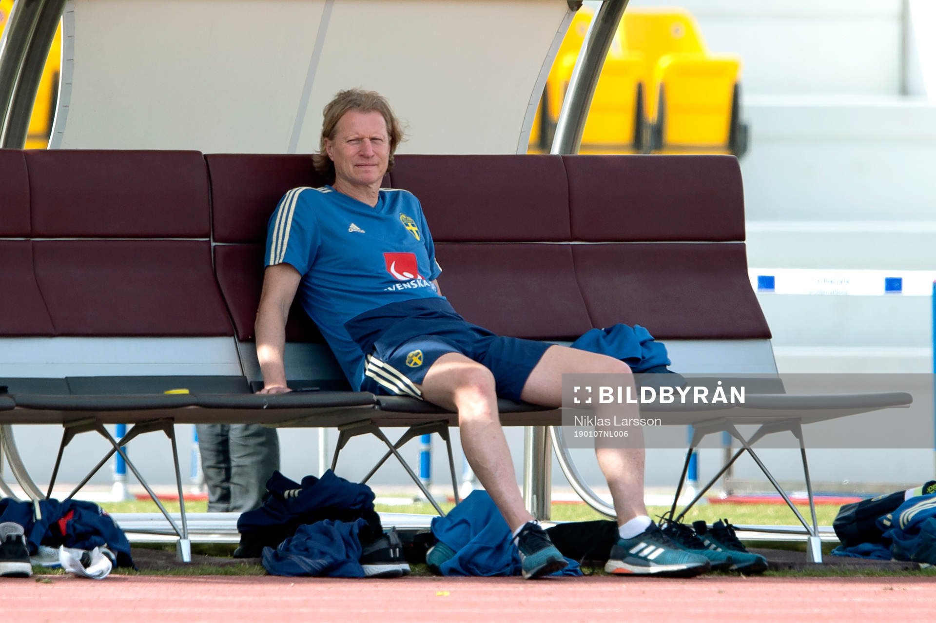 Sweden's national team manager Stefan Pettersson during a training session on January 7, 2019 in Doha.