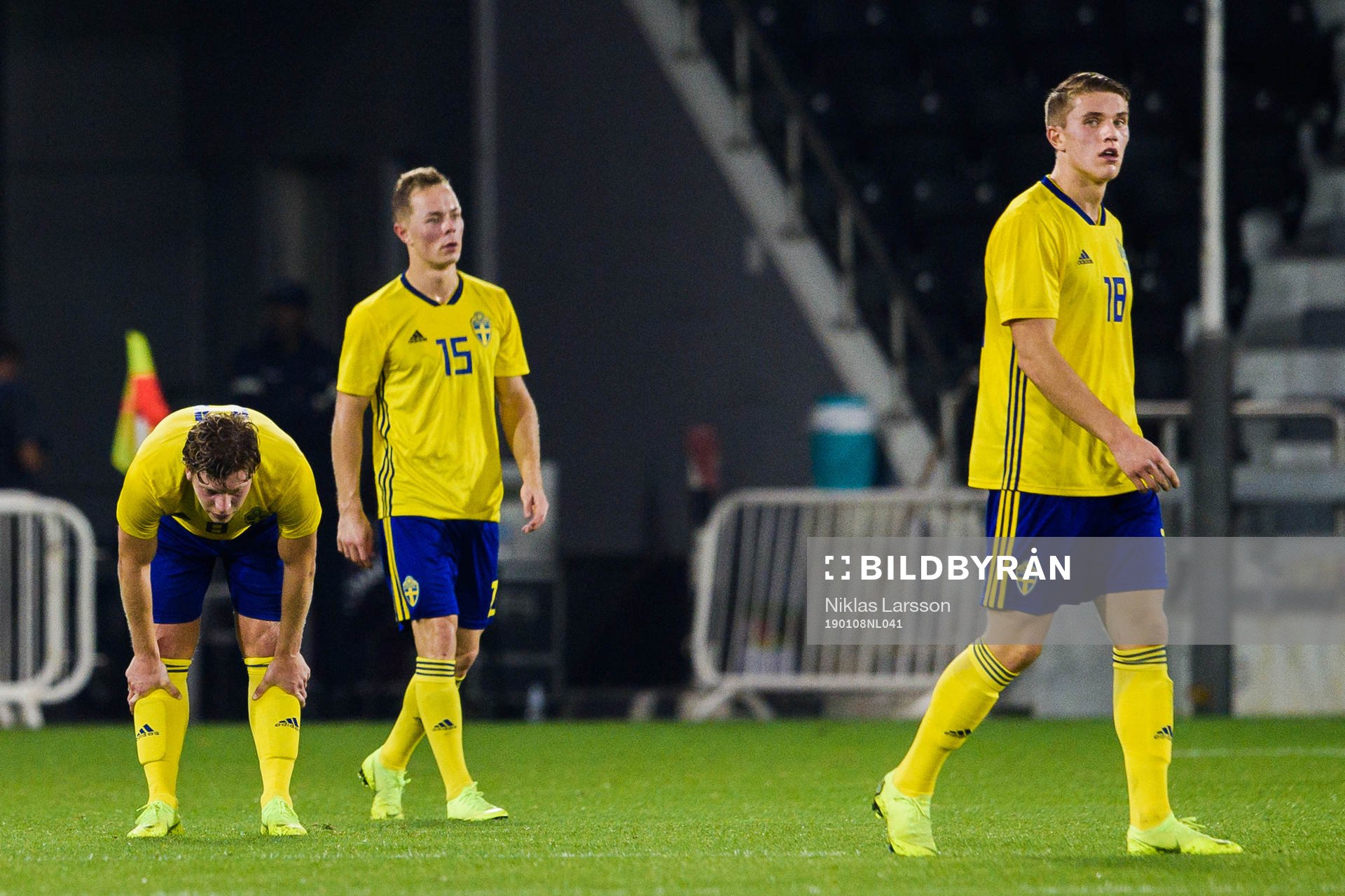 Simon Thern, Adam Andersson and Viktor Gyökeres of Sweden
