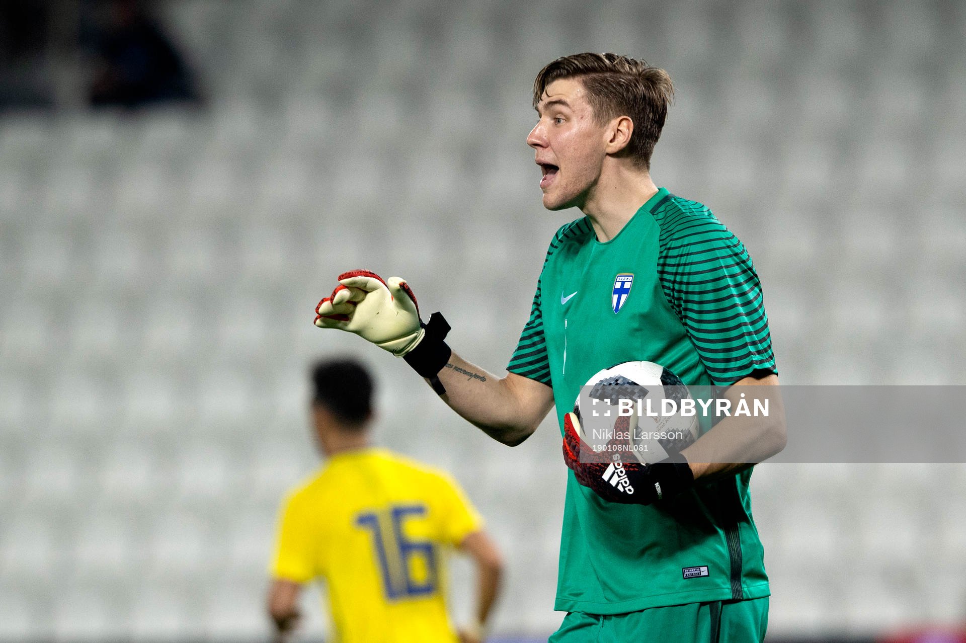 Finland's goalkeeper Jesse Joronen