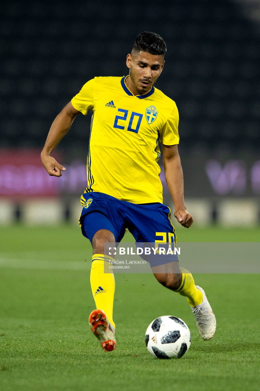 Sweden's Hosam Aiesh during the international friendly football match between Sweden and Finland on January 8, 2019 in Doha.