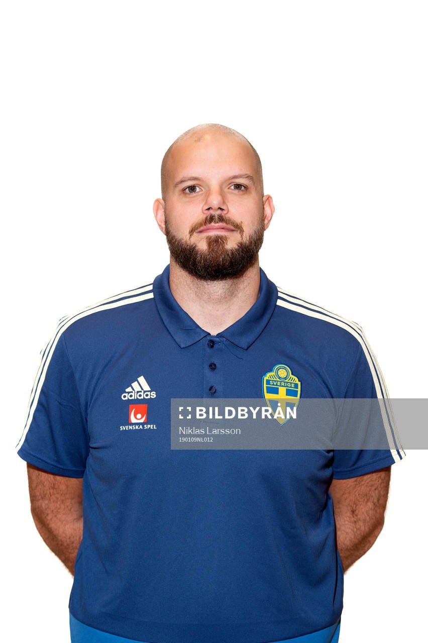 Sweden press manager Jakob Kakembo Andersson poses for a