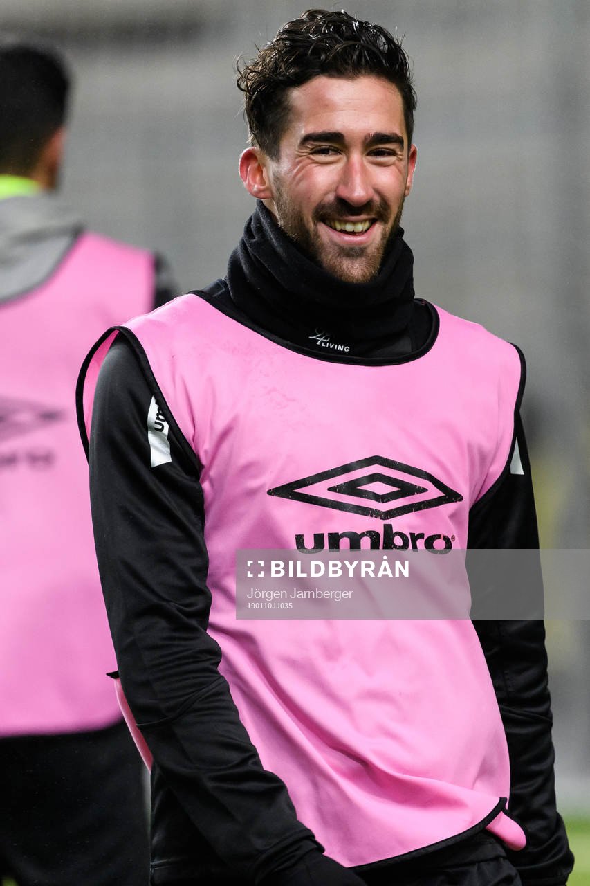 Frederik Holst under en träning med det allsvenska fotbollslaget Elfsborgs den 10 januari 2019 i Borås.