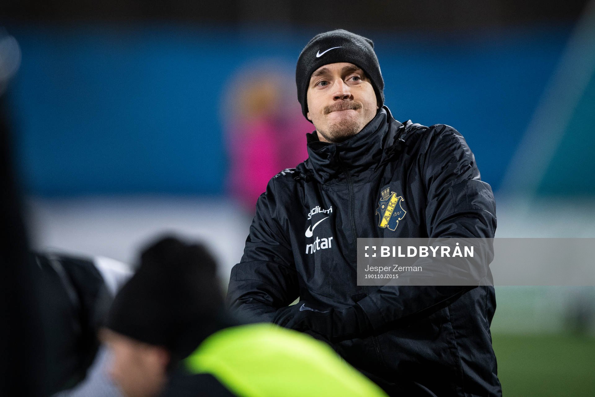 Rasmus Lindkvist under en träning med AIK den 10 januari 2019 i Stockholm.
