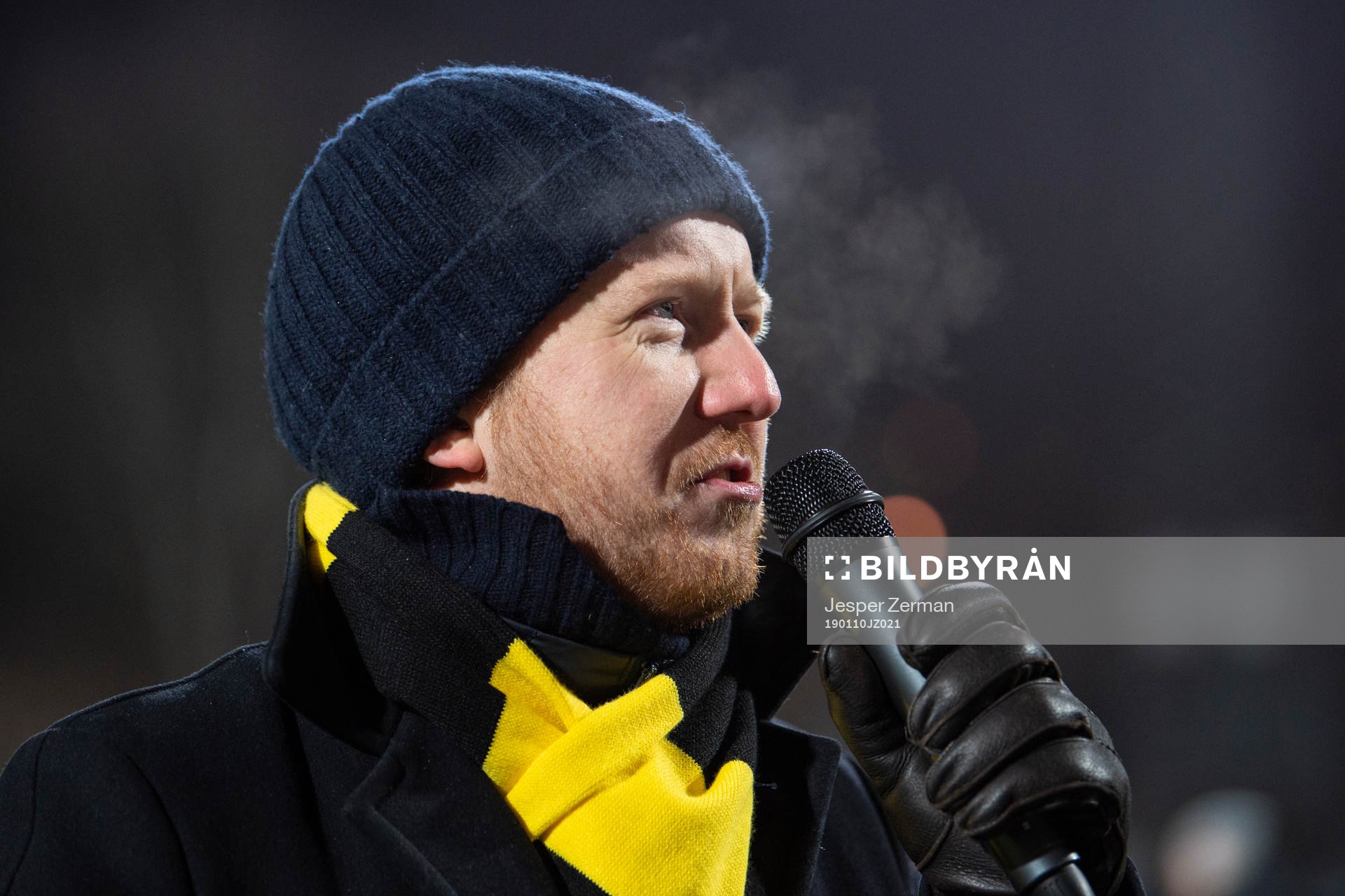 AIK Fotbolls ordförande Eric Ljunggren håller tal