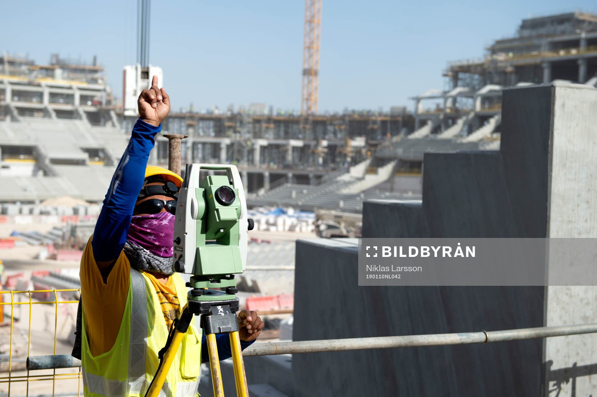 A worker is seen