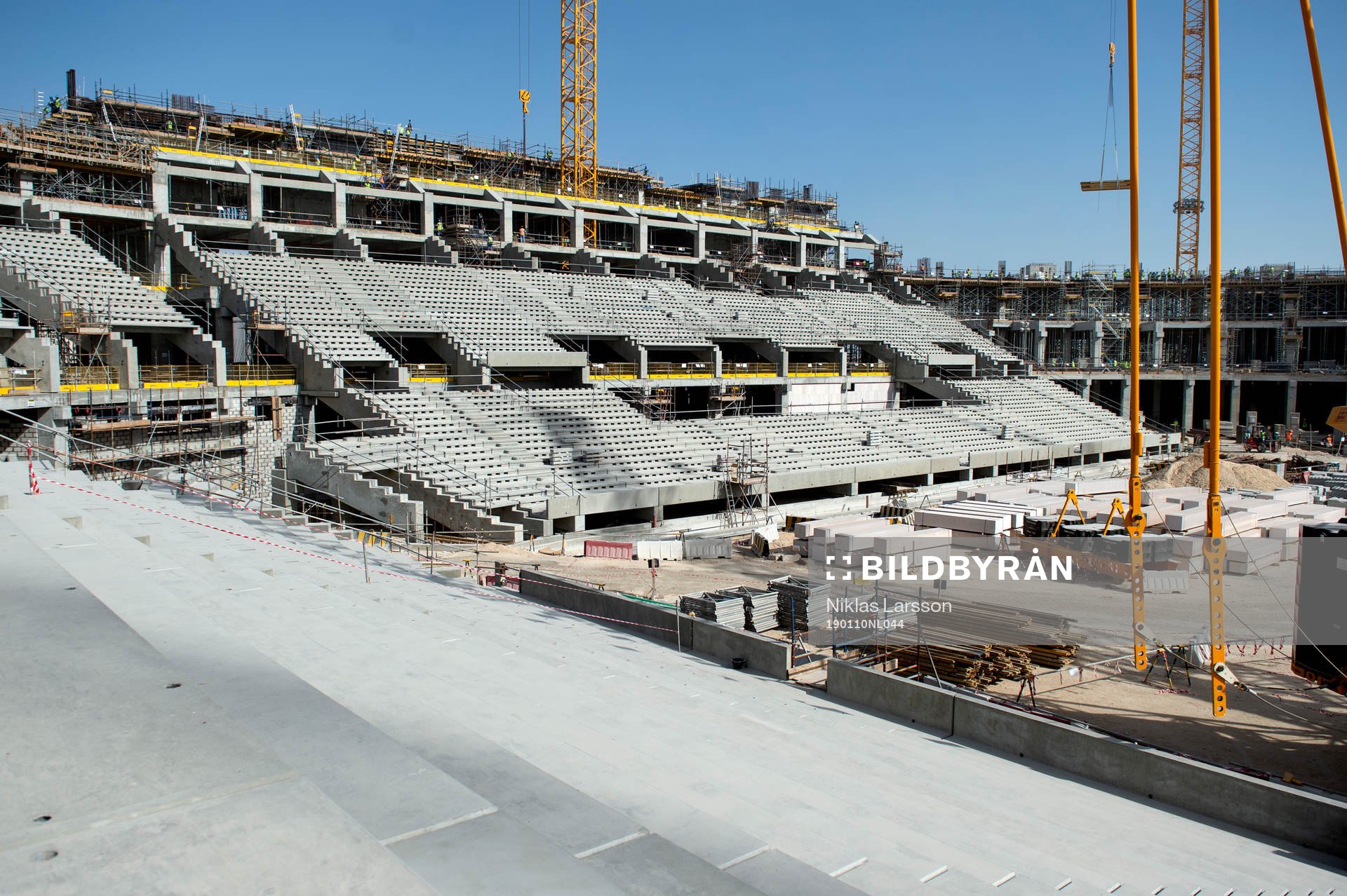 Interior of the construction of the Lusail Stadium