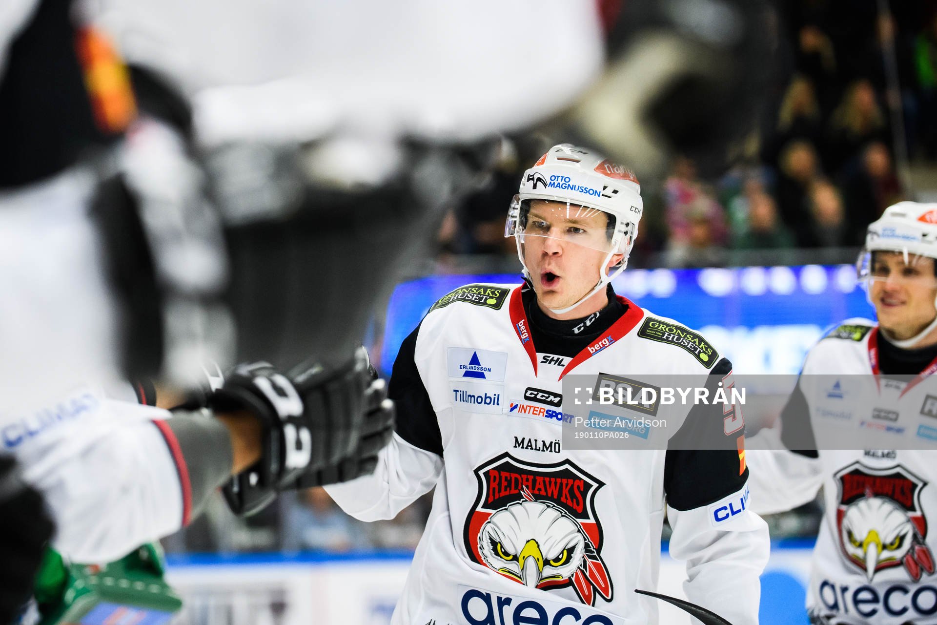 Malmö Redhawks Tobias Ekberg jublar