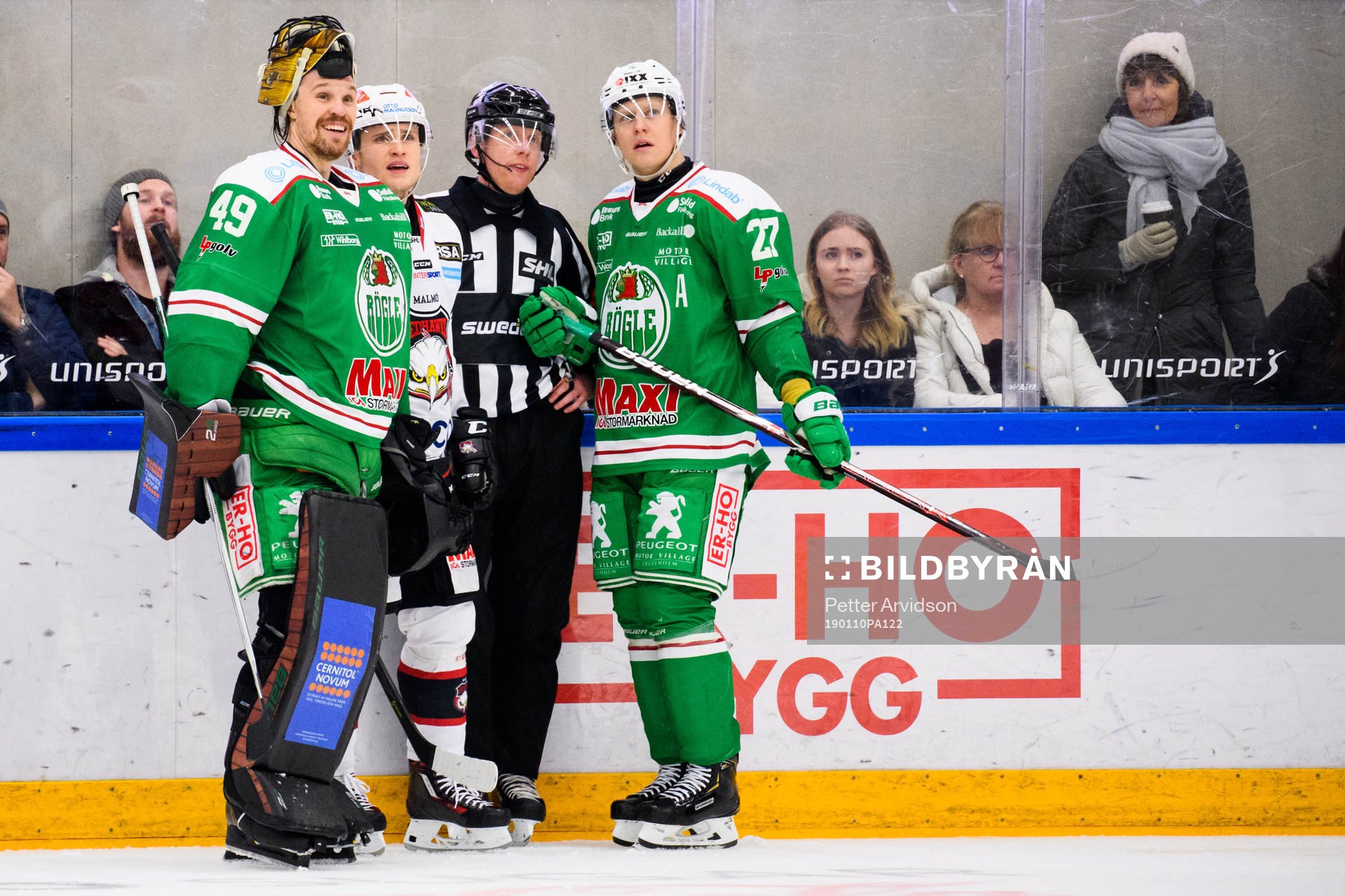 Rögles målvakt Justin Pogge, Jesper Williamsson, Malmö