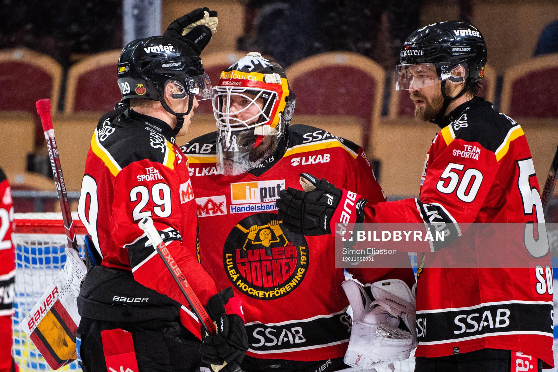 Luleås Erik Gustafsson, målvakt Joel Lassinantti och