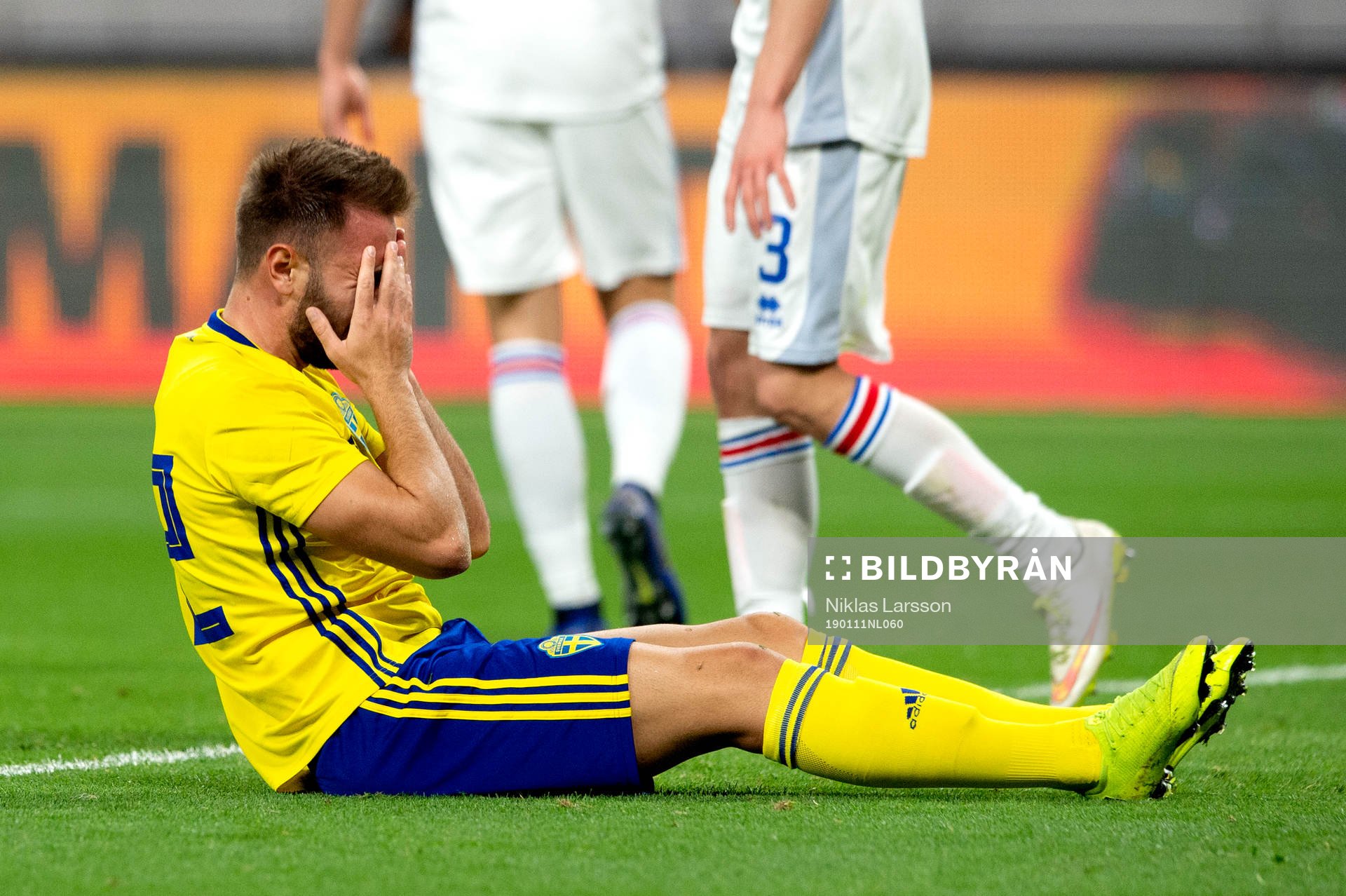 Sweden's Muamer Tankovic looks dejected