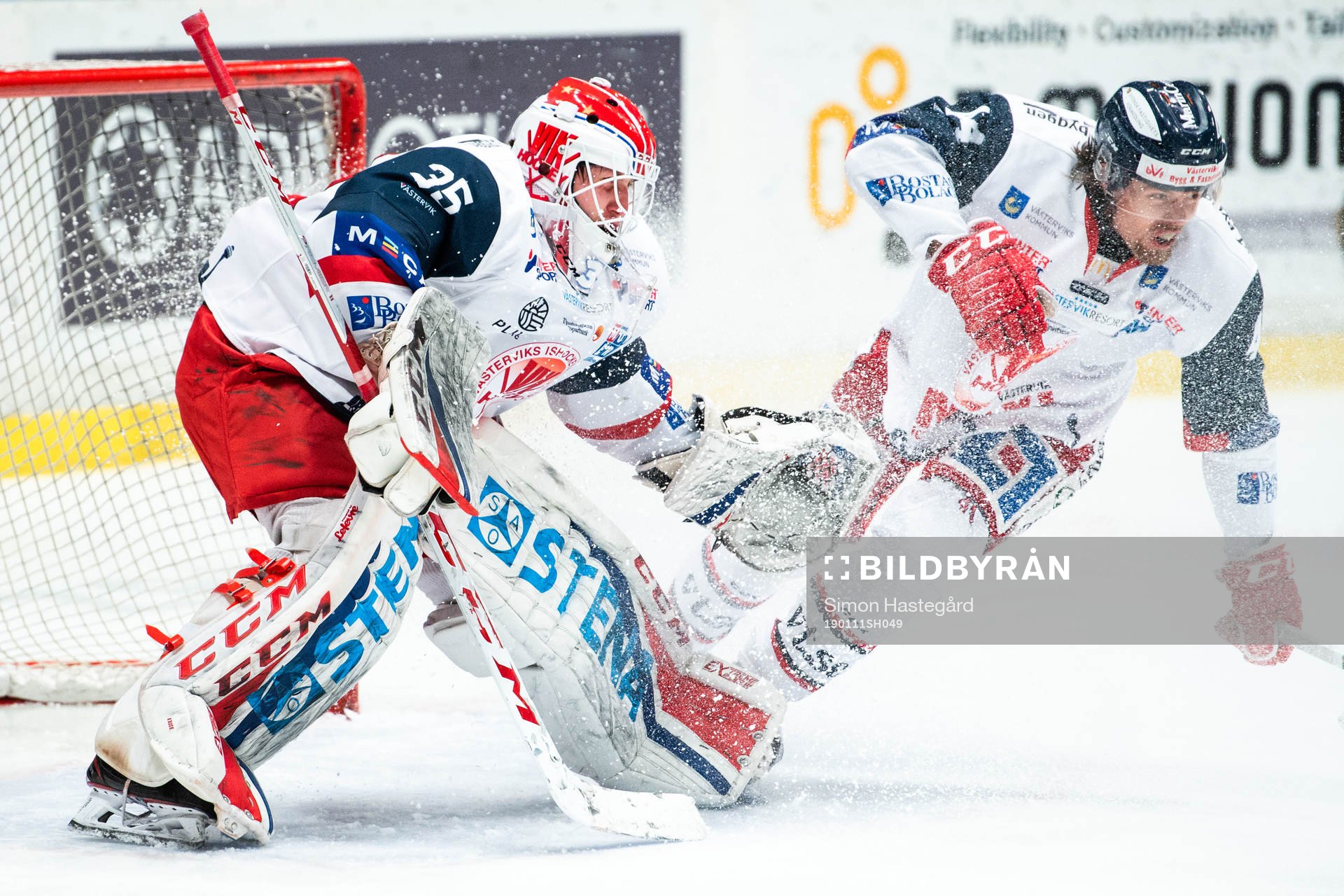 Västerviks målvakt Emil Kruse och Erik Ullman