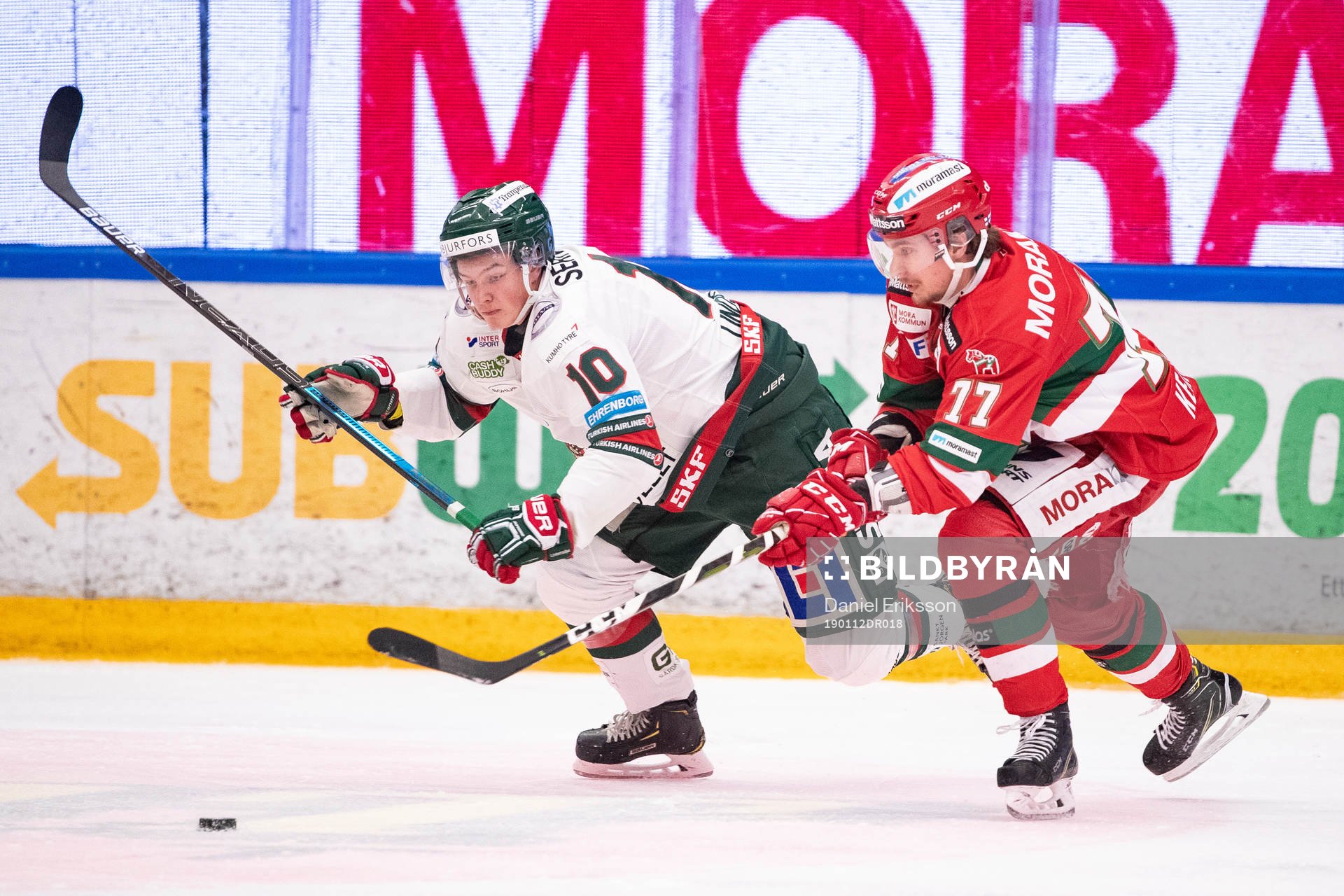 Frölundas Gustav Lindström och Moras Michael Keränen