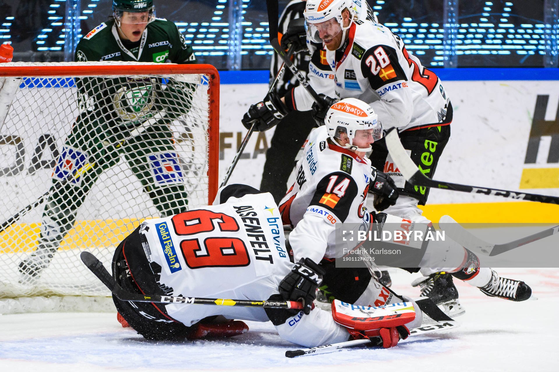 Malmö Redhawks målvakt Oscar Alsenfelt, Carl-Johan Lerby