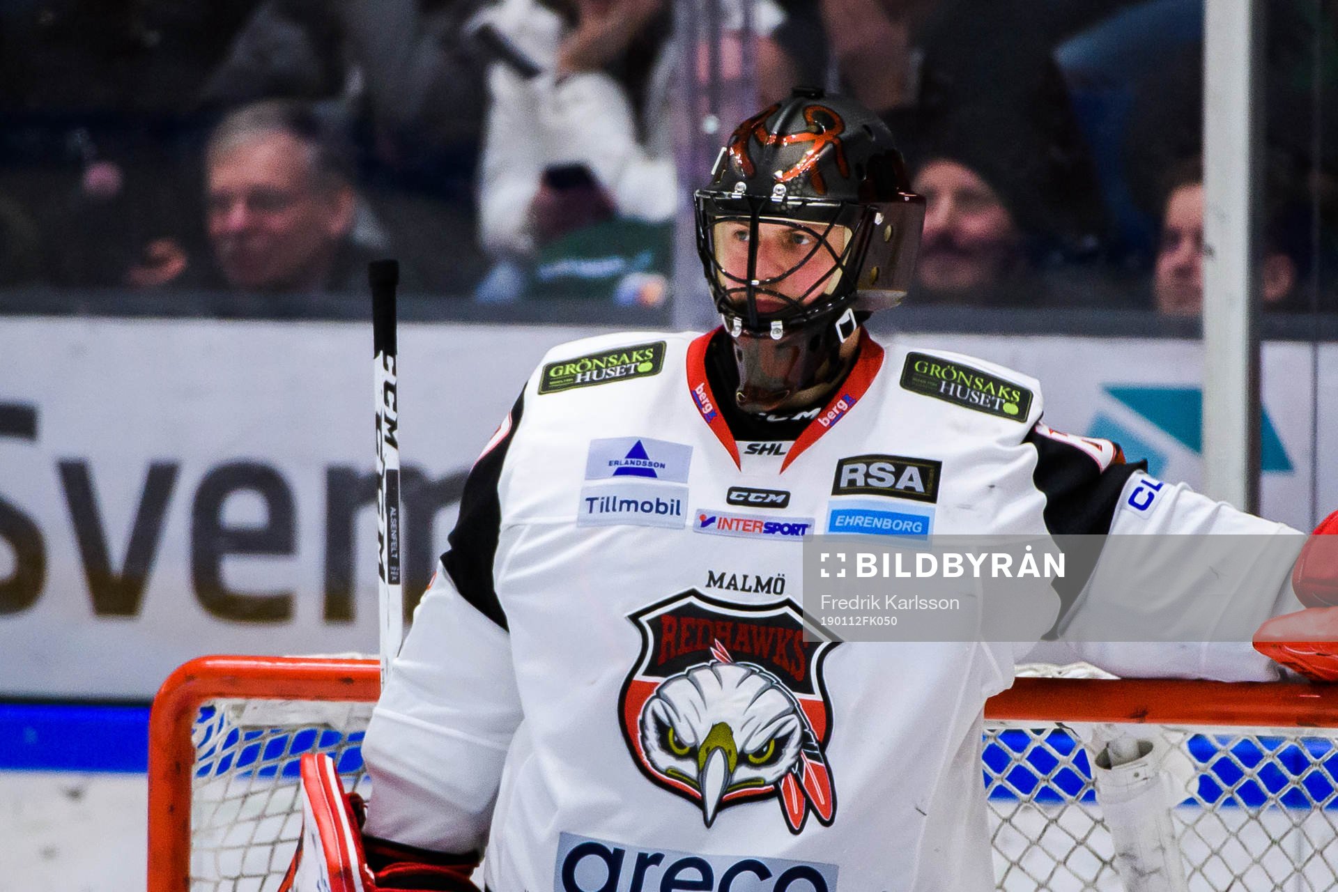 Malmö Redhawks målvakt Oscar Alsenfelt deppar
