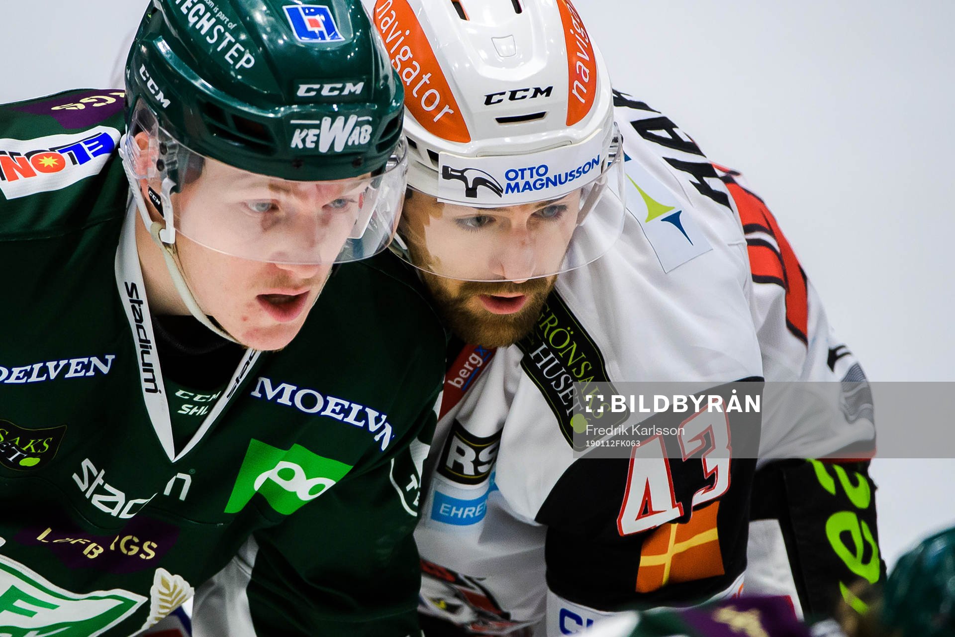 Färjestads Gustav Rydahl och Malmö Redhawks Nichlas Hardt