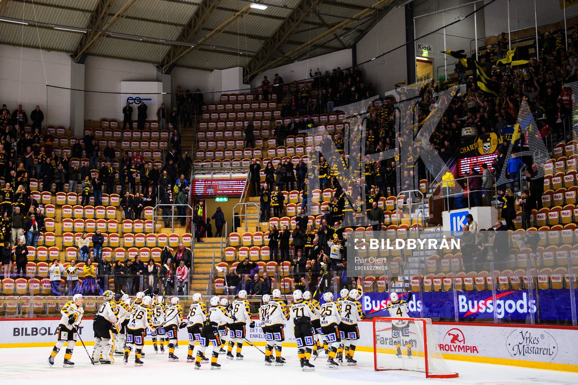 Skellefteås spelar jublar mot supportrar