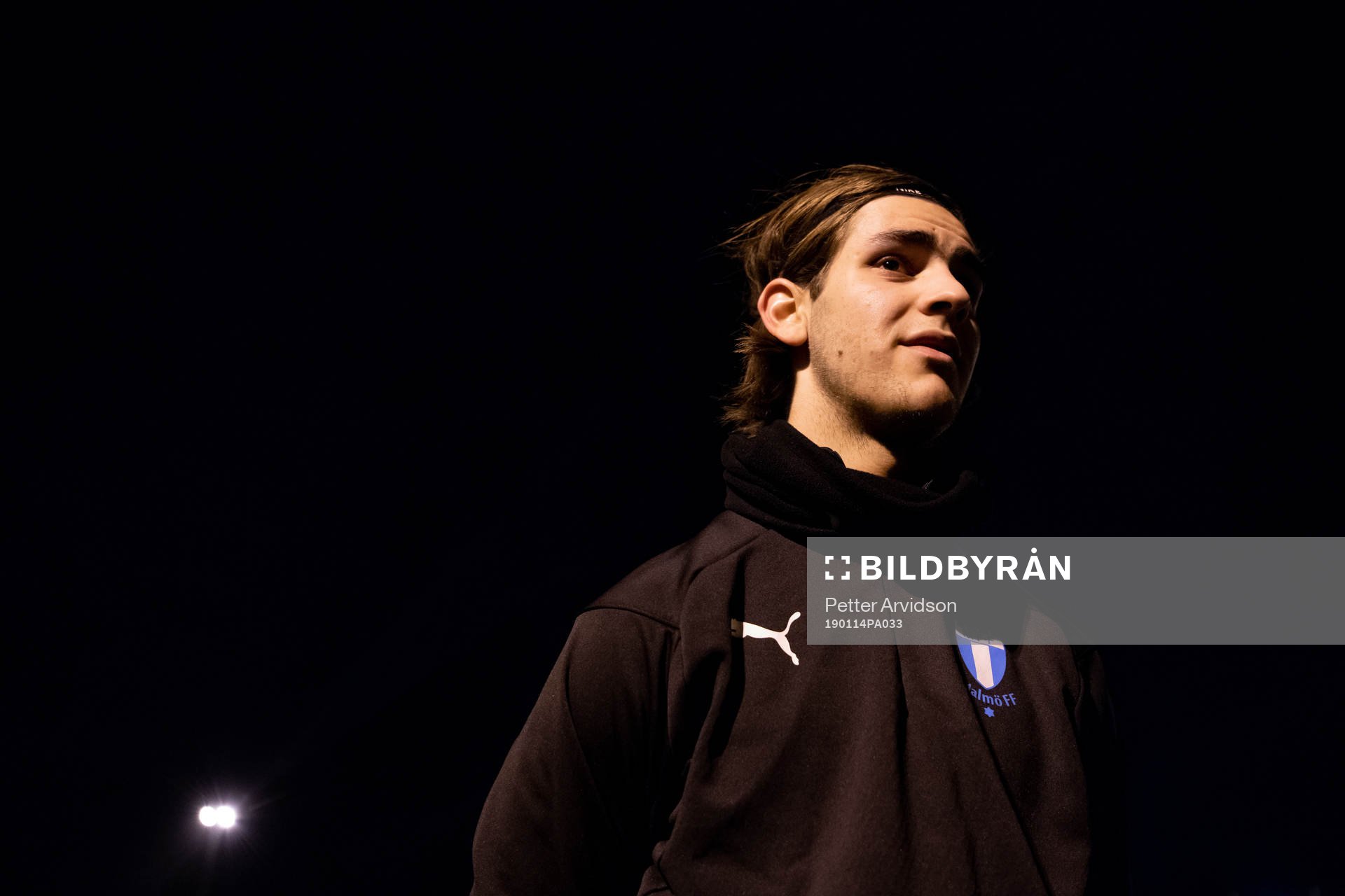Adi Nalic efter en fotbollsträning med Malmö FF den 14 januari 2019 i Malmö.
