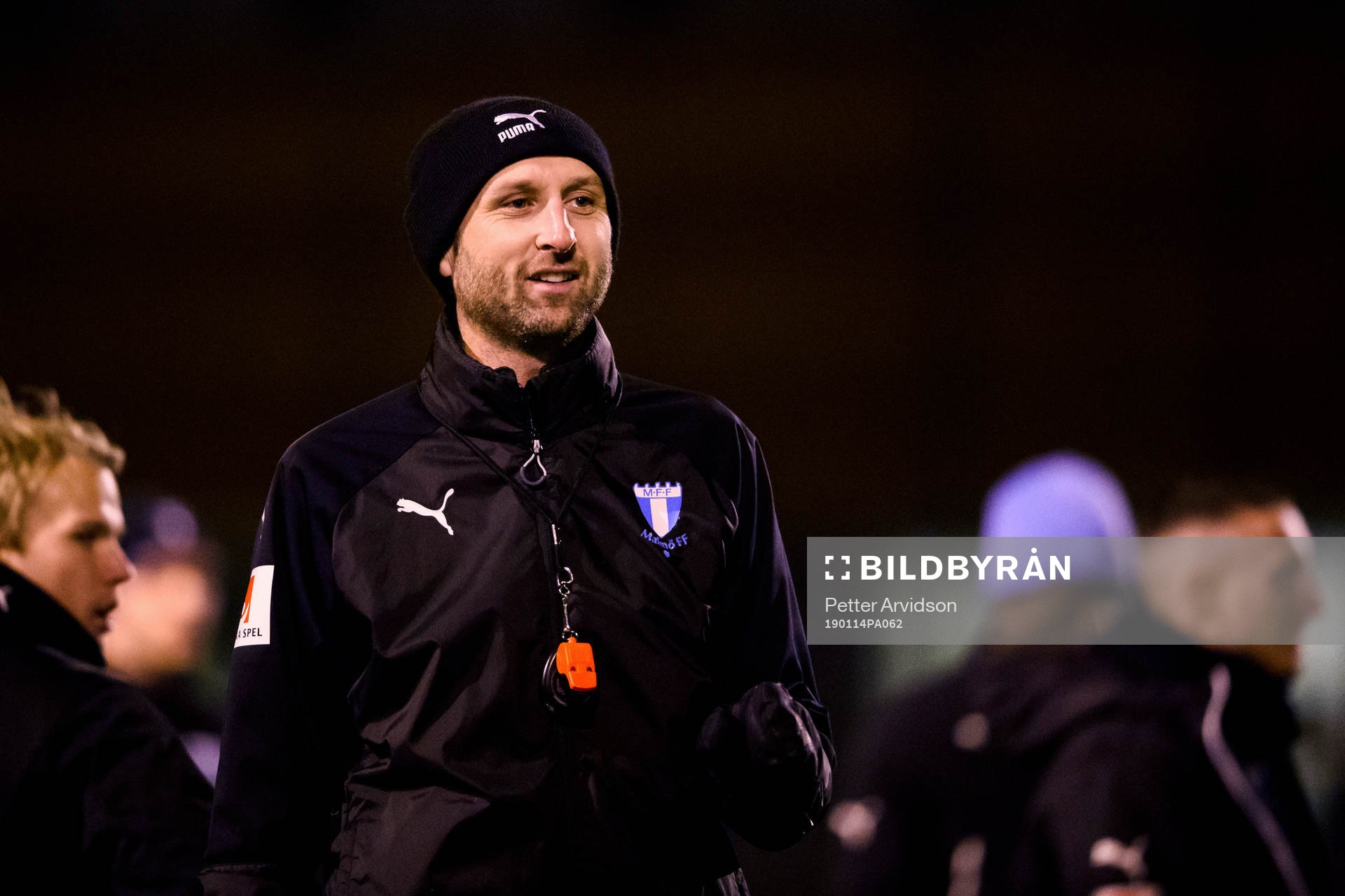 Assisterande tränare Andreas Georgson under en fotbollsträning med Malmö FF den 14 januari 2019 i Malmö.