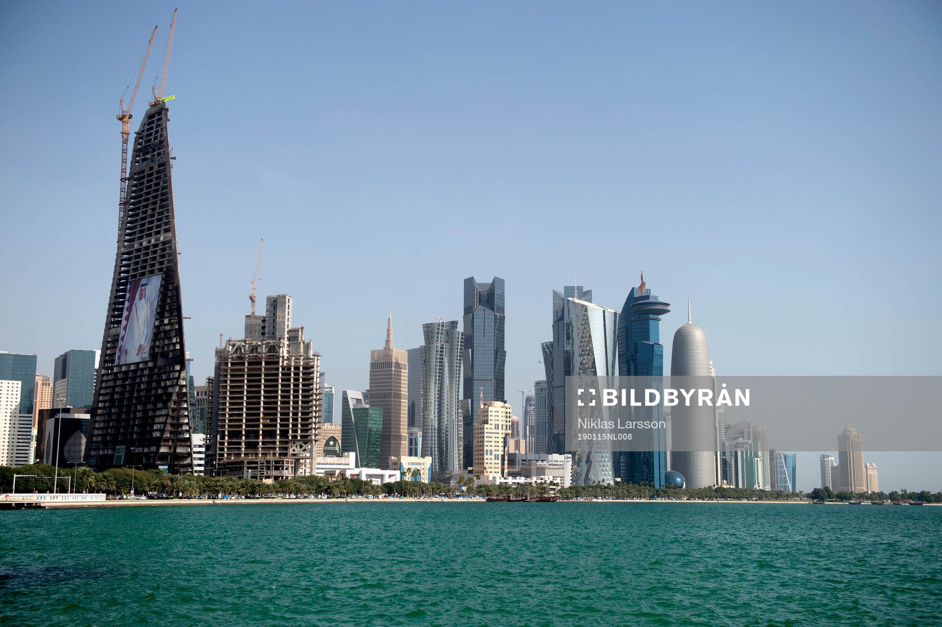 General view over Doha in Qatar, where the 2022 FIFA World Cup will be held, on January 15, 2019 in Doha.