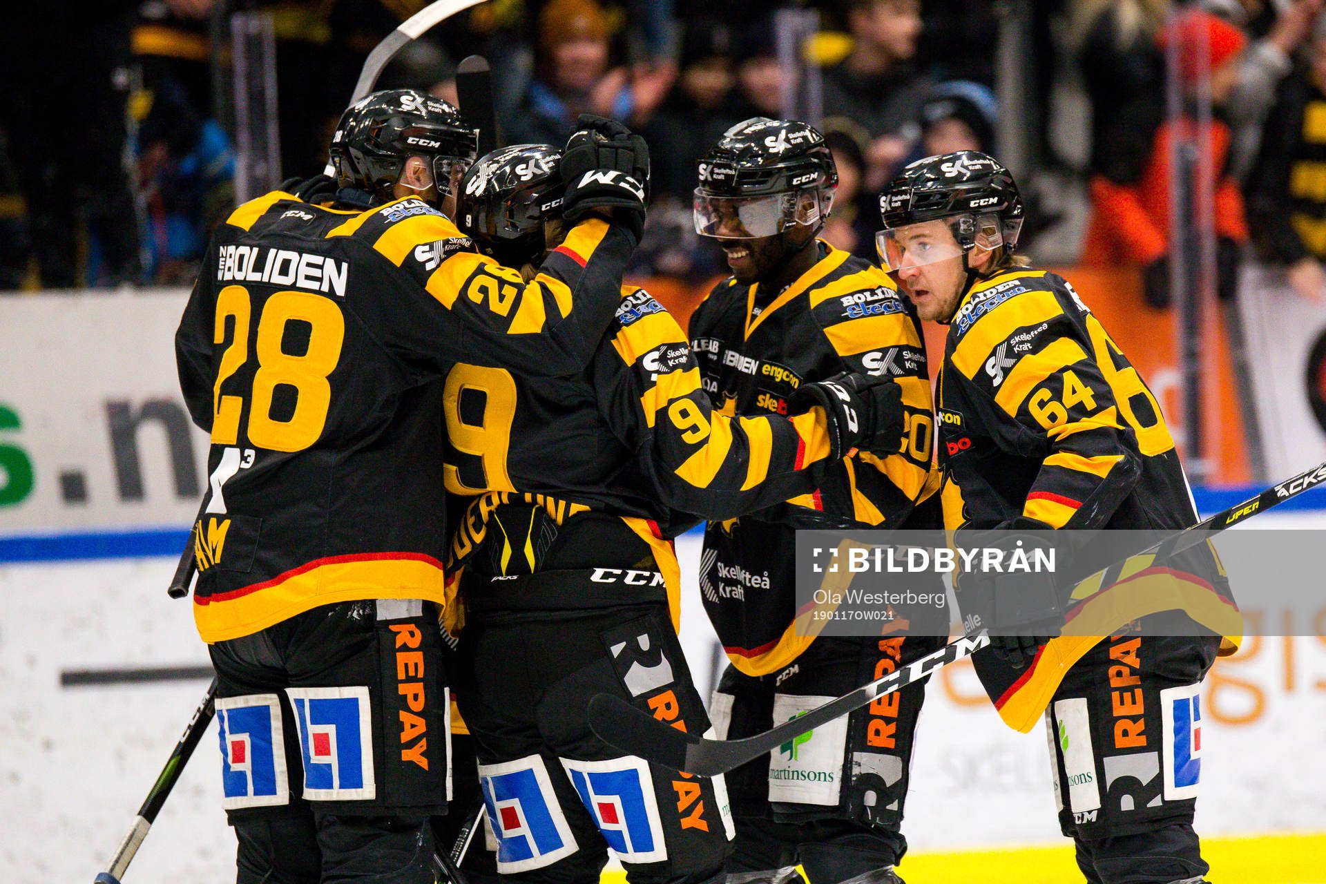 Skellefteås Johan Alm , Tim Söderlund, Edwin Hedberg och