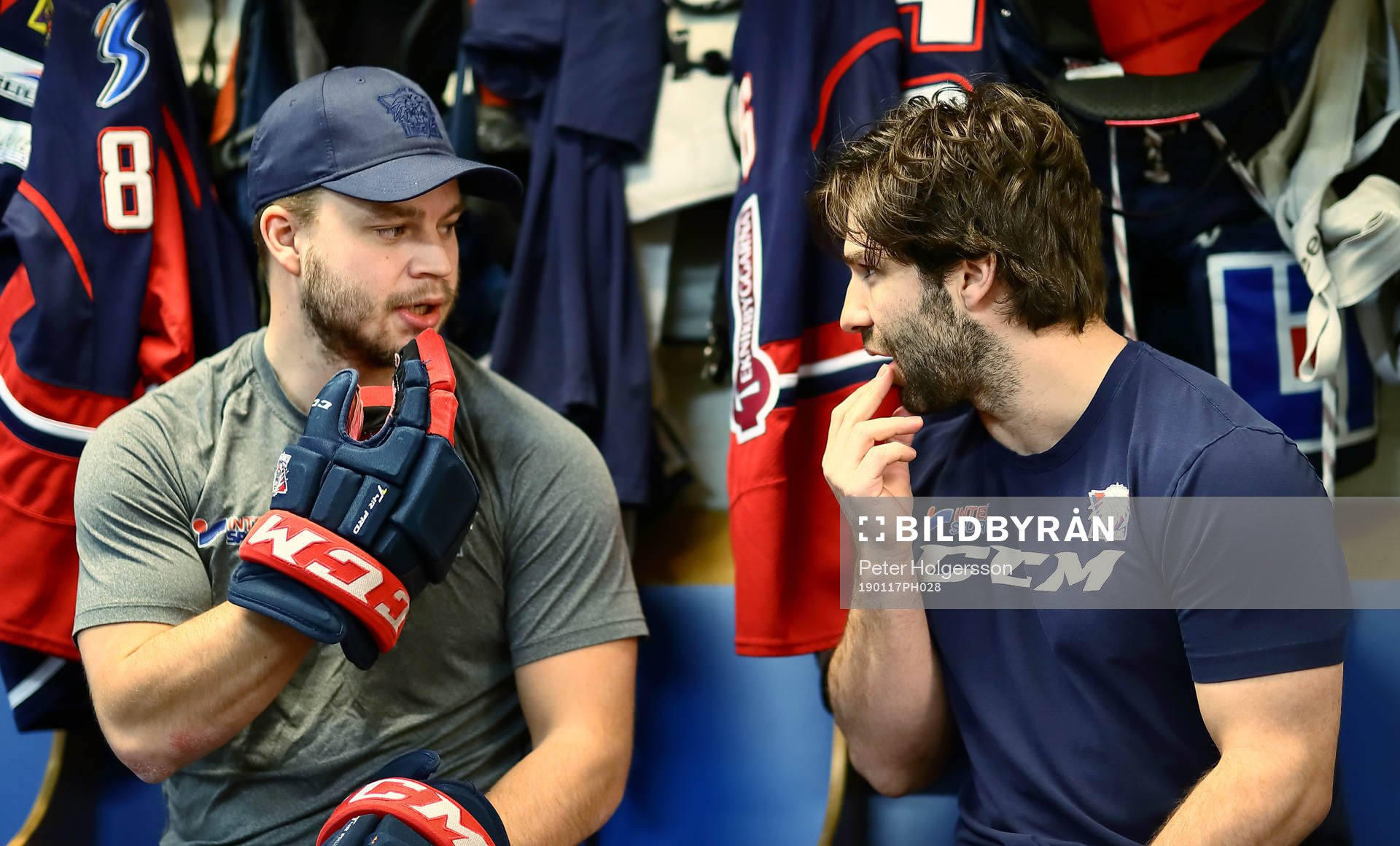 Linköpings Jimmy Andersson och Joe Whitney före